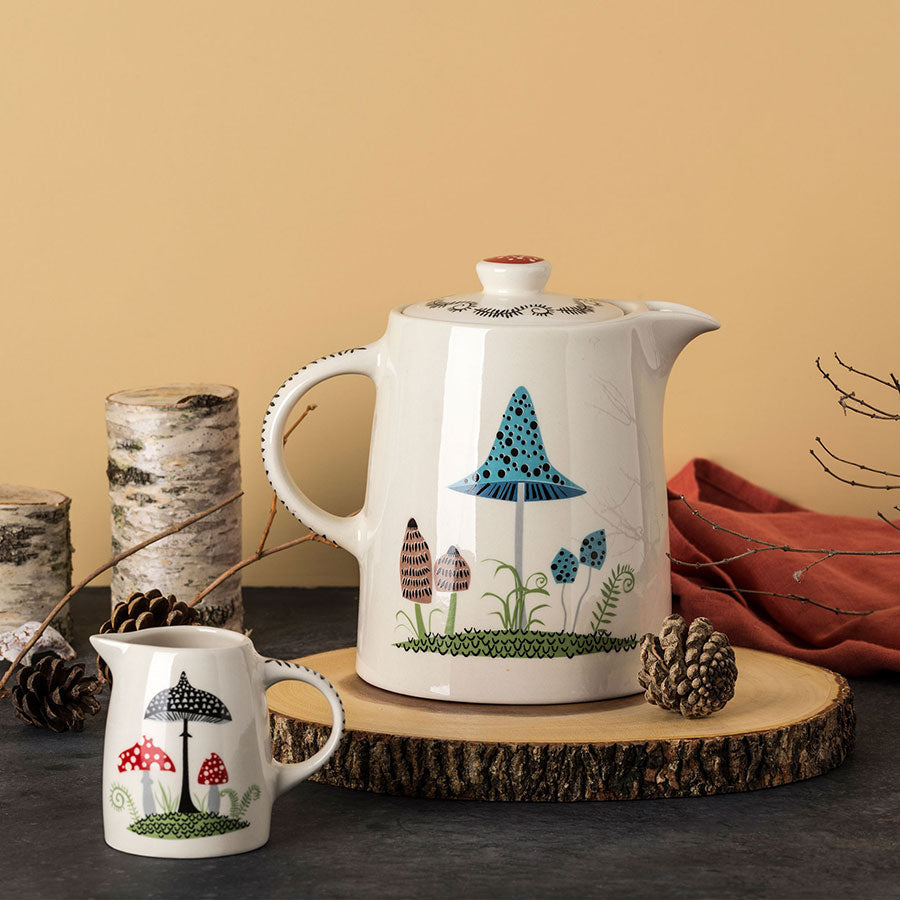 Handmade Ceramic Toadstool Teapot - Whimsical Mushroom Shape Teapot for Tea Lovers | Perfect for Fairy Garden Decor, Gift Giving & Afternoon Tea Parties