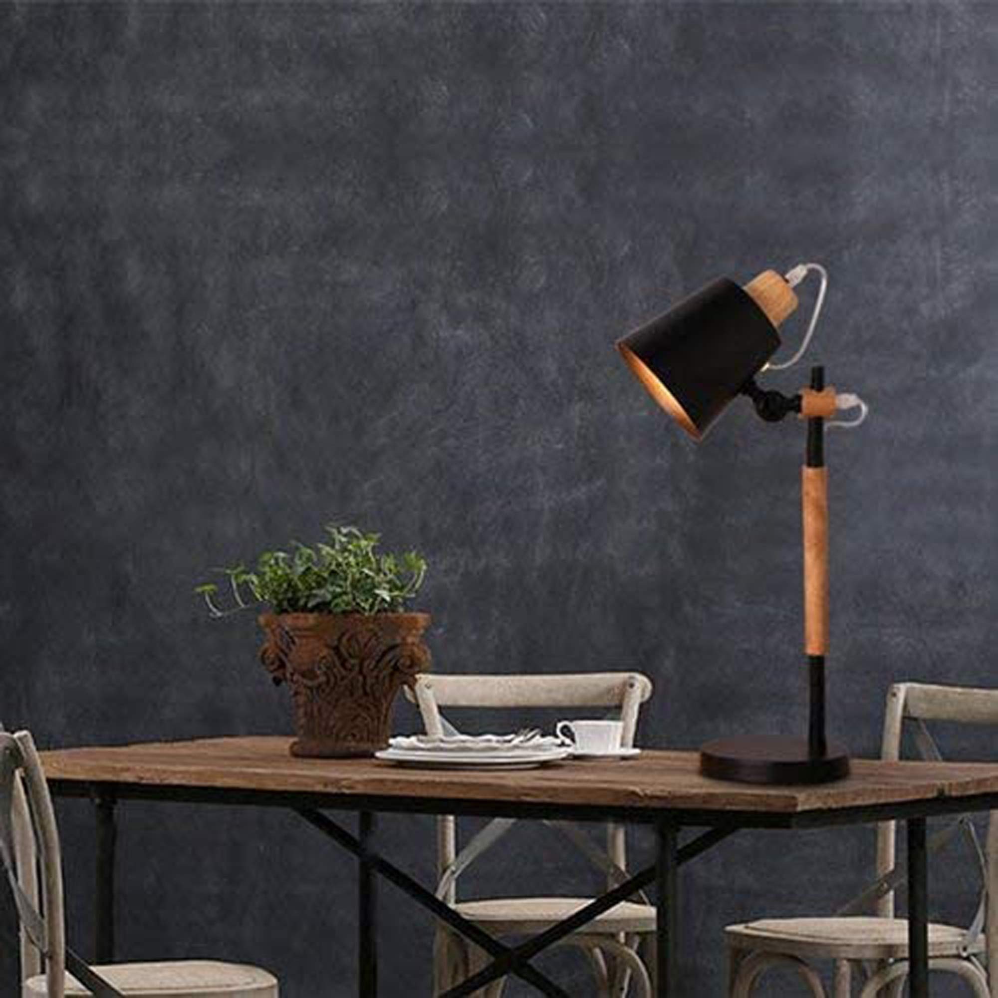 Adjustable Swing Arm Desk Lamp with E27 Socket - Modern Table Light for Study, Office & Reading - Flexible Mounting Bracket for Living Room, Bedroom & Workspace (Perfect for Night Reading & Home Office Tasks)