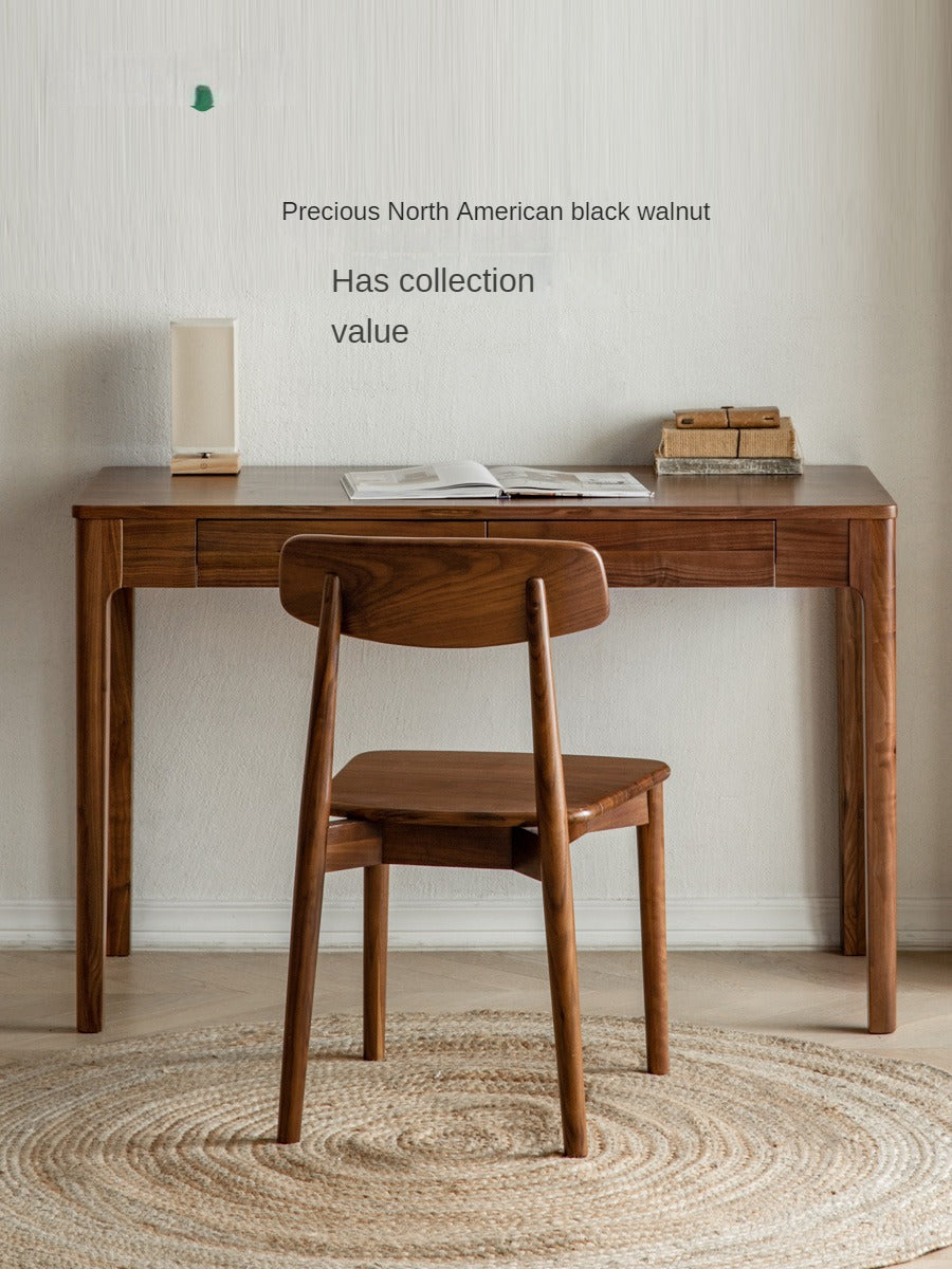 Premium Black Walnut Solid Wood Office Desk - Handcrafted Executive Workstation for Home & Business | Durable Writing Table for Study, Remote Work & Professional Workspaces