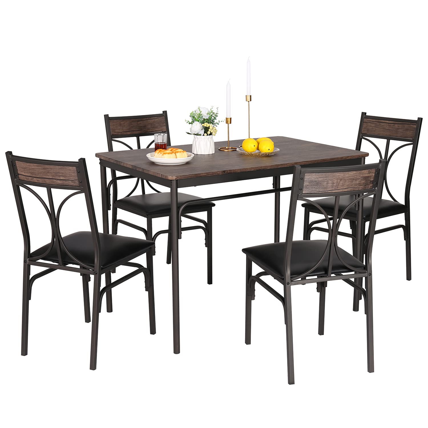 VECELO 3-Piece Counter Height Bar Table and Chairs Set, 36