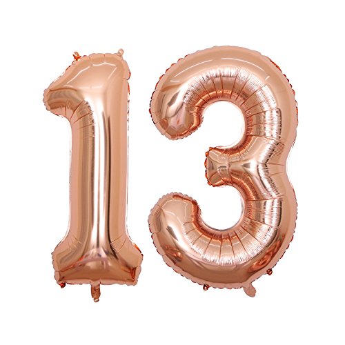 40 Inch Jumbo Rose Gold Foil Balloons (13 Pack) - Perfect for Birthday Parties, Anniversaries & Graduation Decorations - Elegant Event & Celebration Supplies