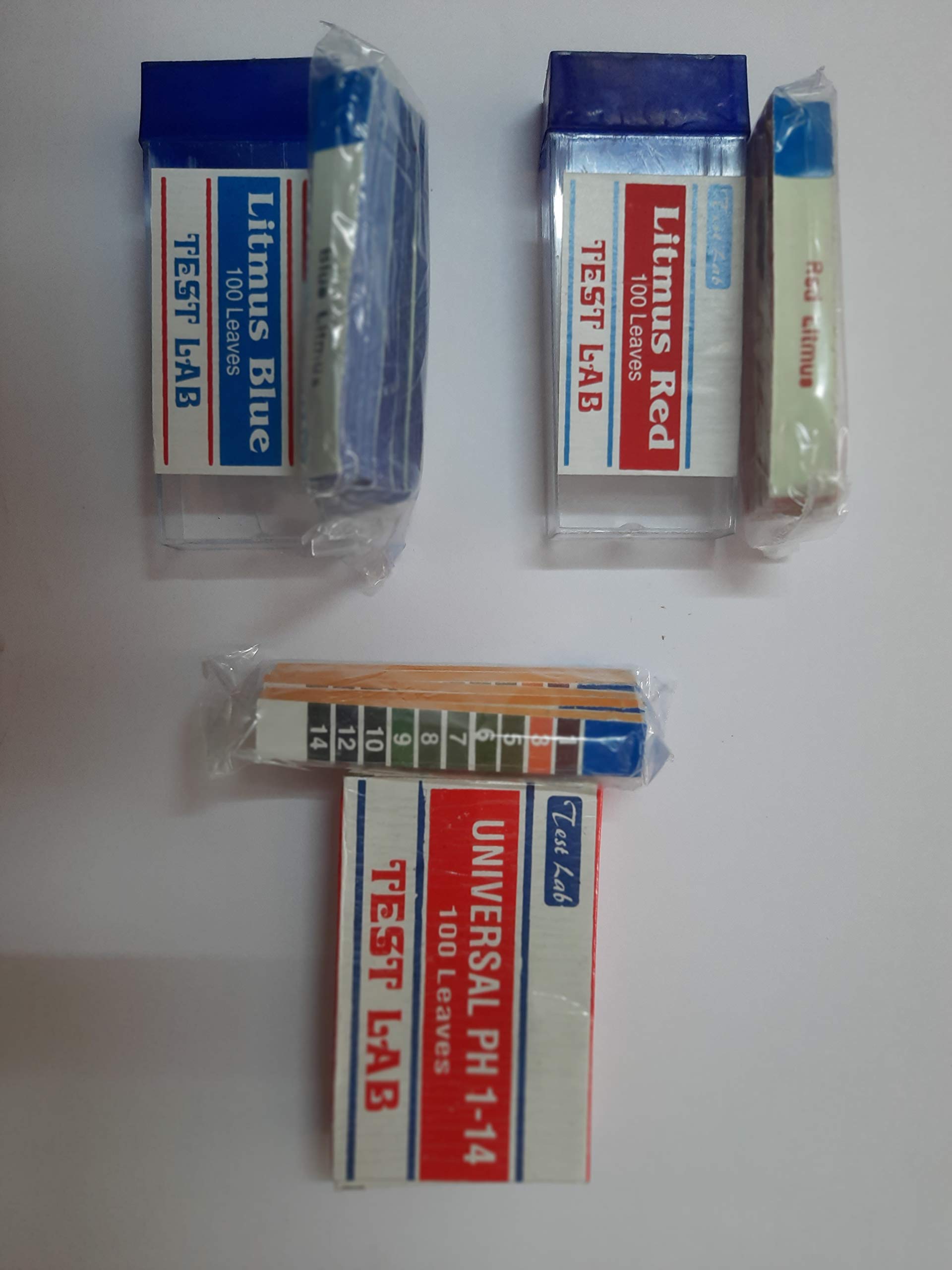 Litmus Blue & Red pH Test Paper Strips (1-14 pH Range) - 100 Strips Each for Home, School & Lab Science Experiments