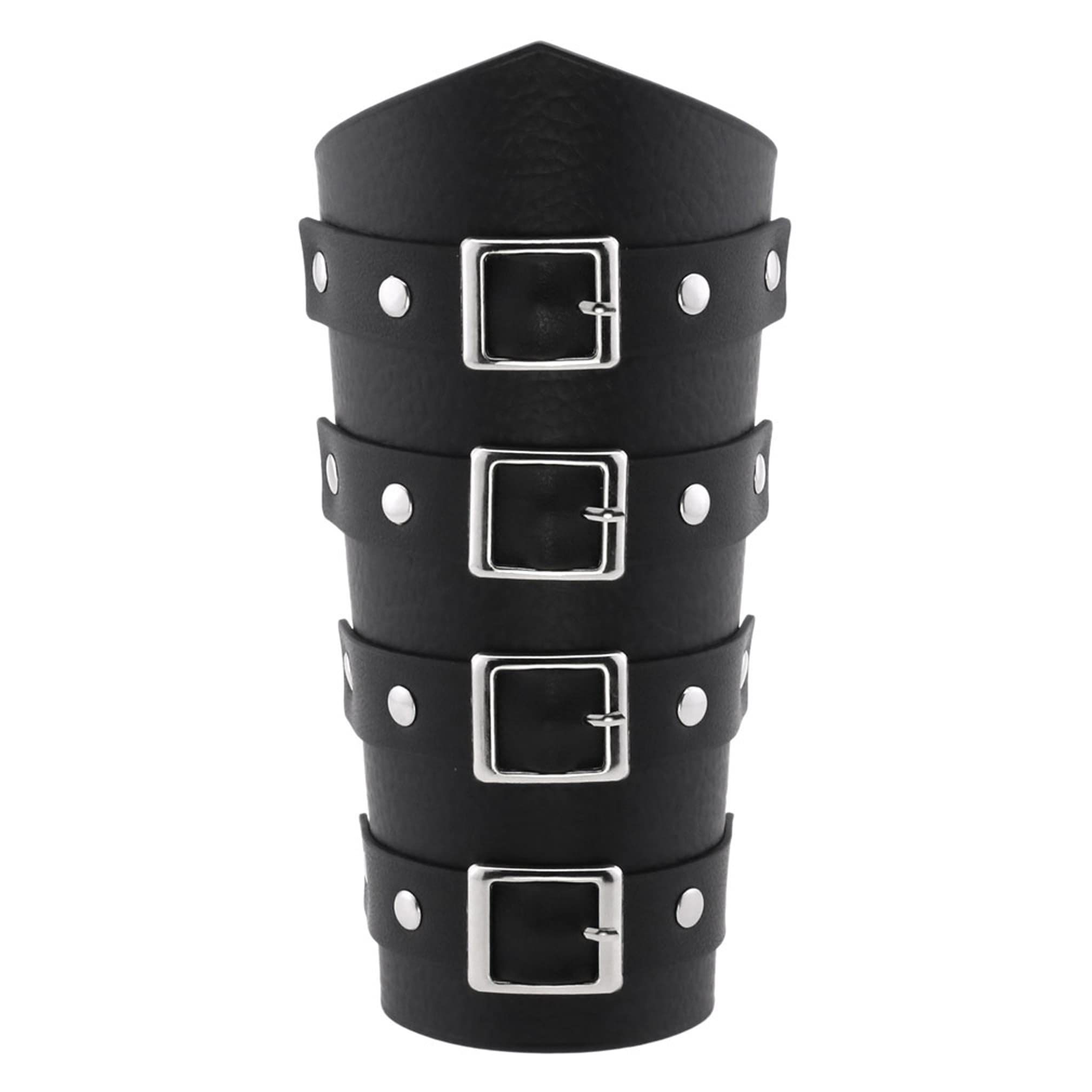 Unisex Punk Goth Leather Gauntlet Wristband - Wide Wrap Bracer Arm Cuff for Men & Women - Perfect for Cosplay, Halloween Costumes & Gothic Fashion Accessories