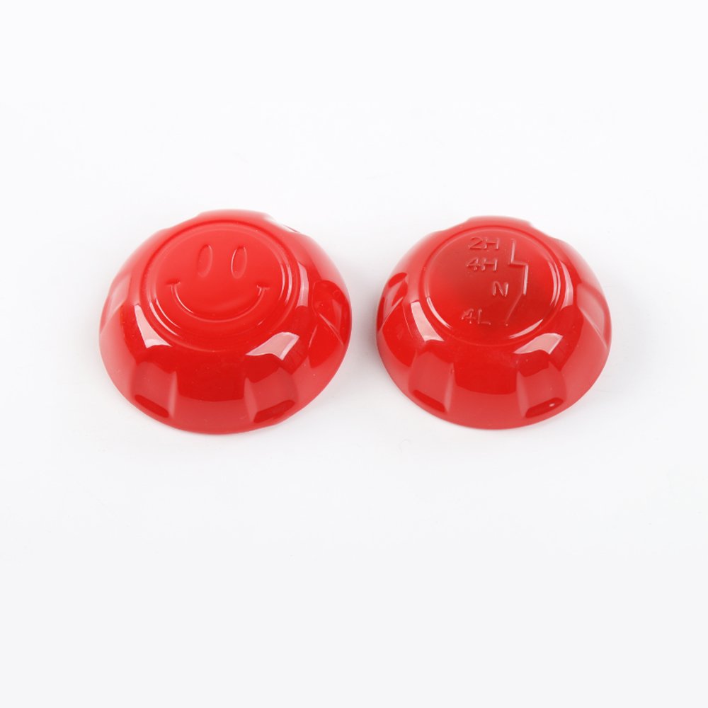 Red ABS Car Gear Shift Knob Cover Decal Decor Frame Trim for Jeep Wrangler - Upgrade Your Interior Style (Perfect for Off-Roading & Daily Driving)