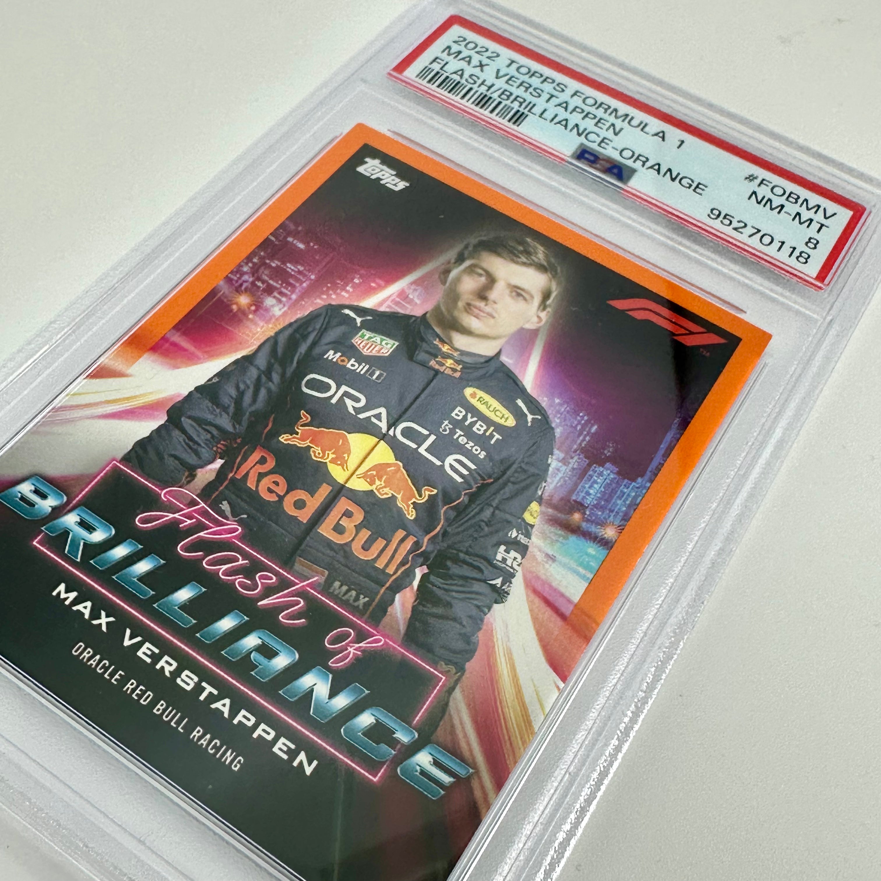 PSA 8 Graded 2005 Max Verstappen #FOBMV Flash Of Brilliance Orange Racing Card - Perfect for F1 Collectors & Racing Memorabilia Displays