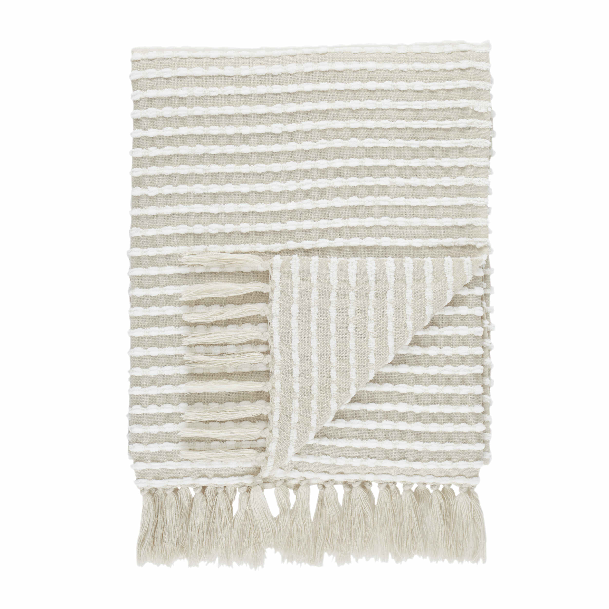 Catherine Lansfield Stab Stitch Throw Blanket - Natural Cozy Knit Throw for Sofa, Bed & Couch - Perfect for Living Room, Bedroom & Home Decor