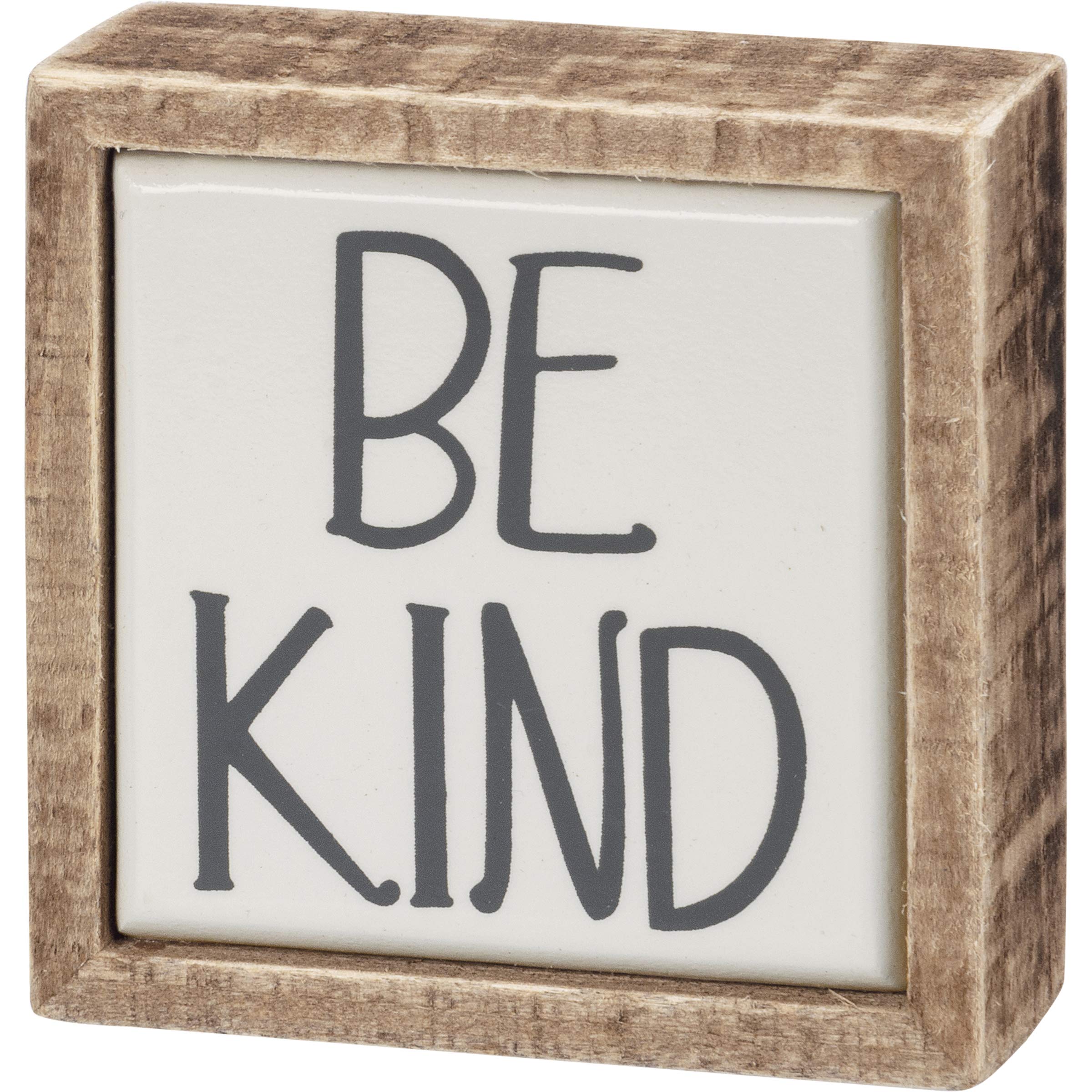 Be Kind Box Sign Mini - White Wooden Decor for Home, Office & Gifts | Inspirational Wall Art for Bedroom, Living Room & Workspace