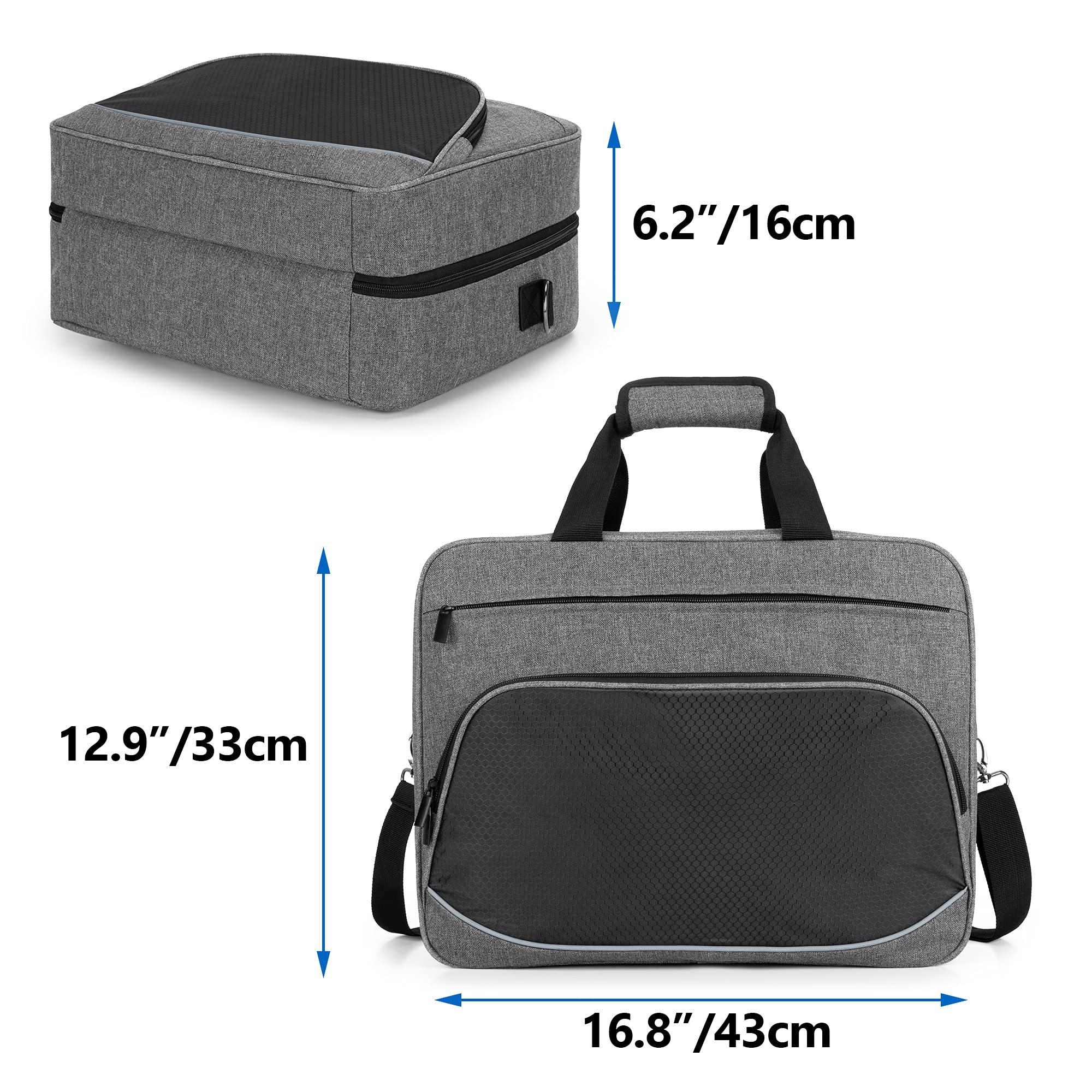 Trunab Travel Carrying Case for PS5, PS4, PS4 Pro, PS4 Slim, Xbox One, Xbox One X & Xbox One S - Gray Gaming Accessory Bag with Multiple Compartments - Perfect for Travel, Storage & Console Protection