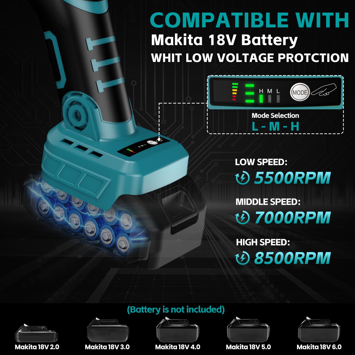 **Makita 18V Cordless Angle Grinder - 3 Speed Adjustable Brushless Motor, 8500 RPM, 5/8''-11 Spindle, Compatible with 4-1/2'' Wheels for Cutting & Grinding (Battery Not Included) - Perfect for Metalwork, Woodworking & DIY Projects**