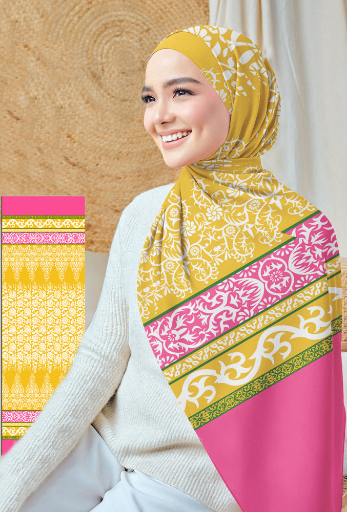 Halkum Printed Chiffon Hijab Scarf - Lightweight Muslim Headscarf for Women - Perfect for Daily Wear, Prayer, and Special Occasions