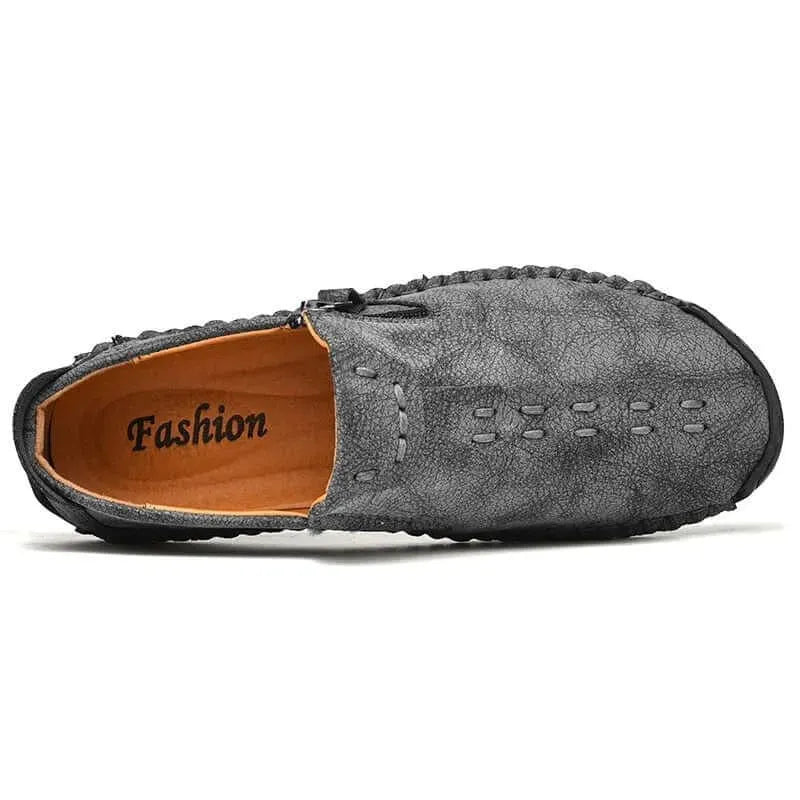 Alcot Zip Up Casual Leather Shoes for Men & Women - Comfortable Slip-On Loafers for Walking, Work & Travel - Stylish & Durable Leather Footwear