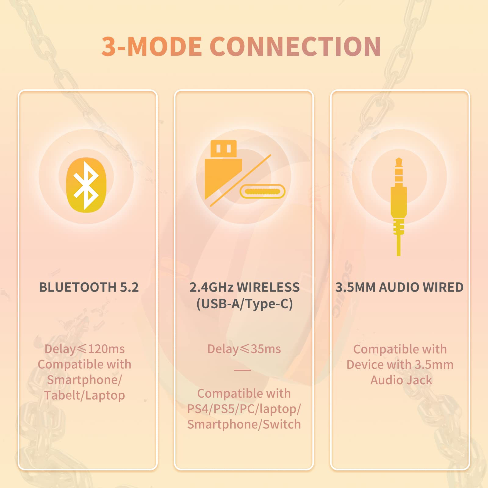 SOMIC G810 Wireless Gaming Headset - 2.4G Low Latency Bluetooth 5.2 Headphones with Built-in Mic for PC, PS4, PS5, Laptop | 50H Battery Life, RGB Lighting, Foldable Design | Perfect for Gaming, Streaming & Online Meetings (Xbox Compatible in Wired Mode)