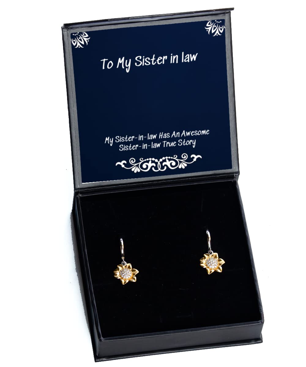 Sunflower Earrings for Sister-in-Law - Inspirational Jewelry Gift - Motivational Present for Sister-in-Law - Perfect for Birthday, Anniversary & Special Occasions