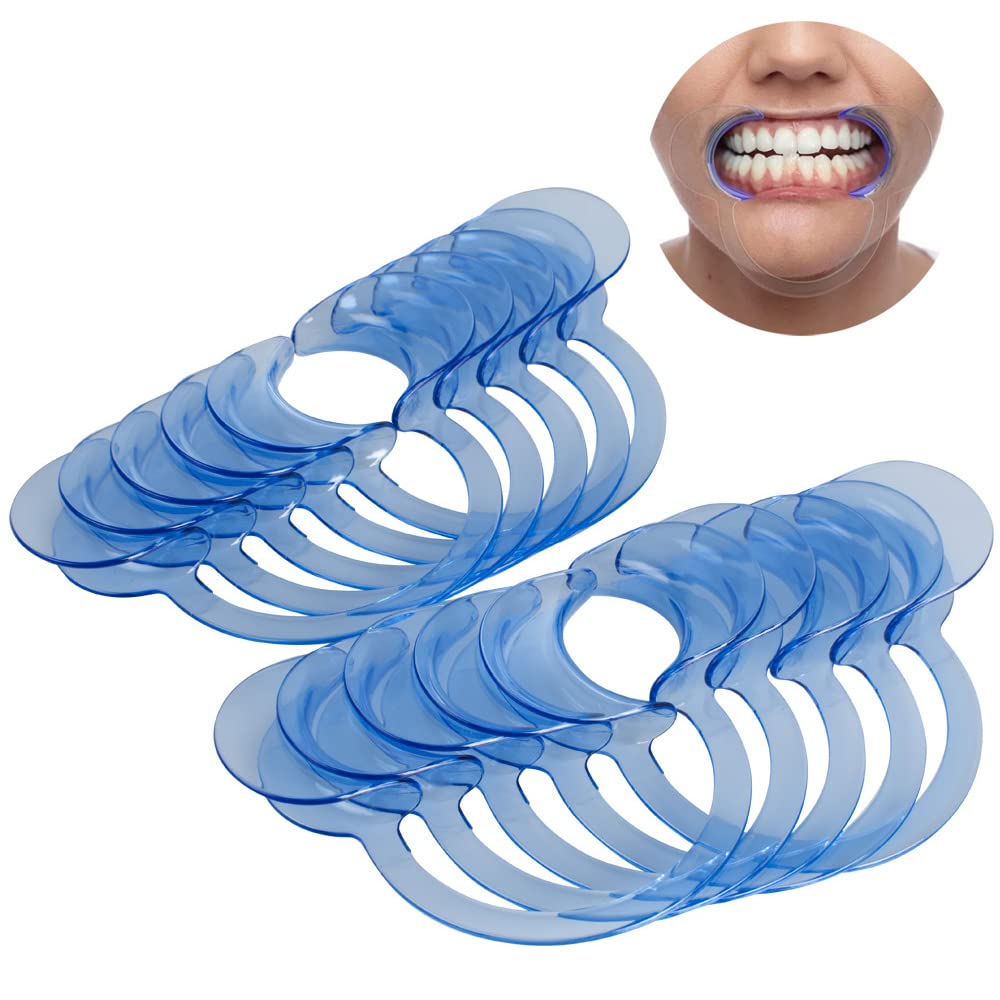 RYKIPO C-Shape Cheek Lip Retractor - Blue Dental Mouth Opener for Teeth Whitening, Mouthguard Fitting & Dental Procedures (10PCS) - Perfect for Dentists, Orthodontists & Teeth Whitening Kits