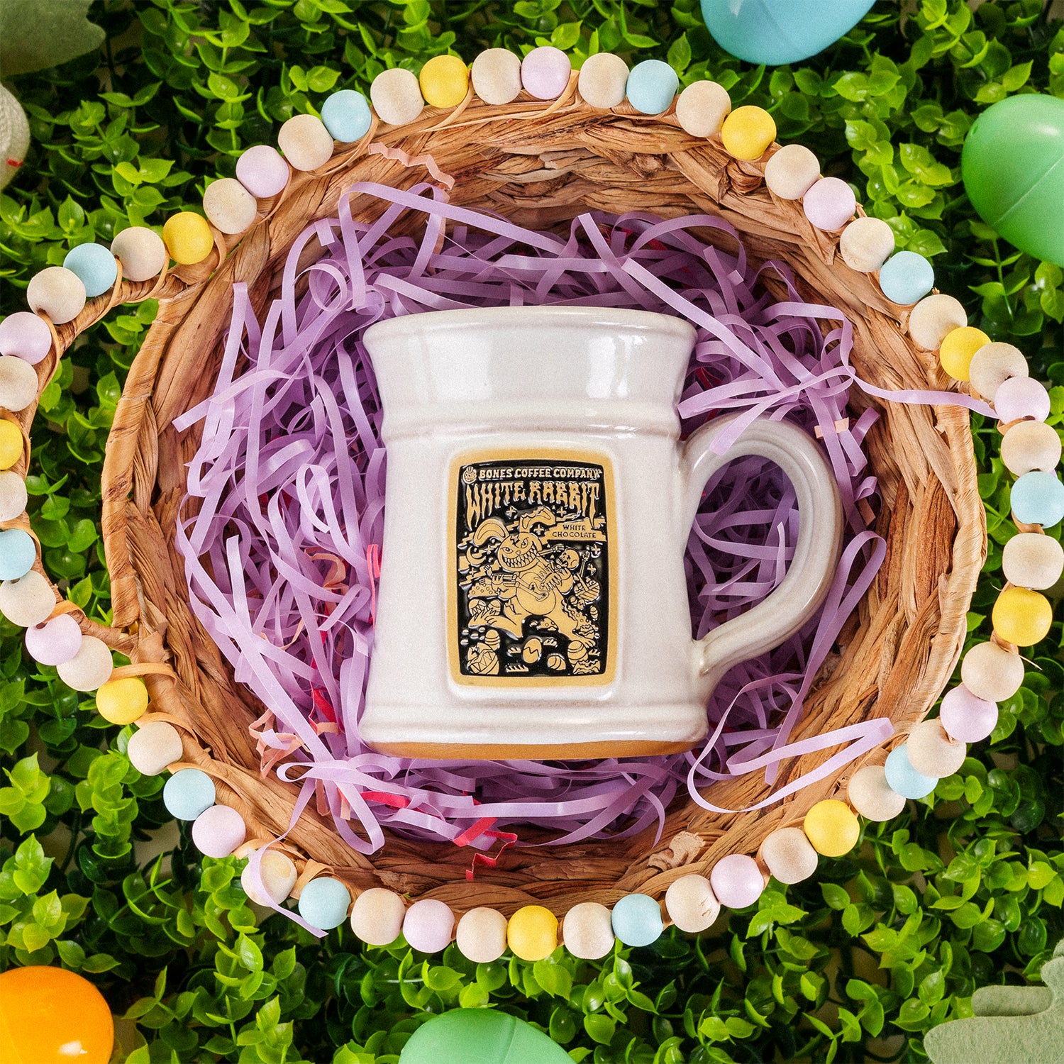Handmade White Rabbit Ceramic Mug - 12oz Coffee Tea Cup with Cute Bunny Design, Perfect for Home Office Gift & Cozy Morning Drinks