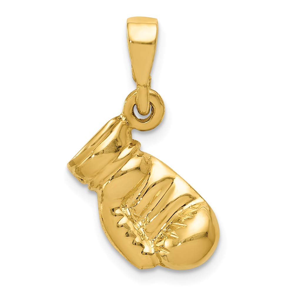 14K Solid Yellow Gold Boxing Glove Pendant Necklace for Men - Durable & Stylish Jewelry Gift for Boxers, Fighters & Sports Fans - Perfect for Boxing Gyms, Workouts & Everyday Wear