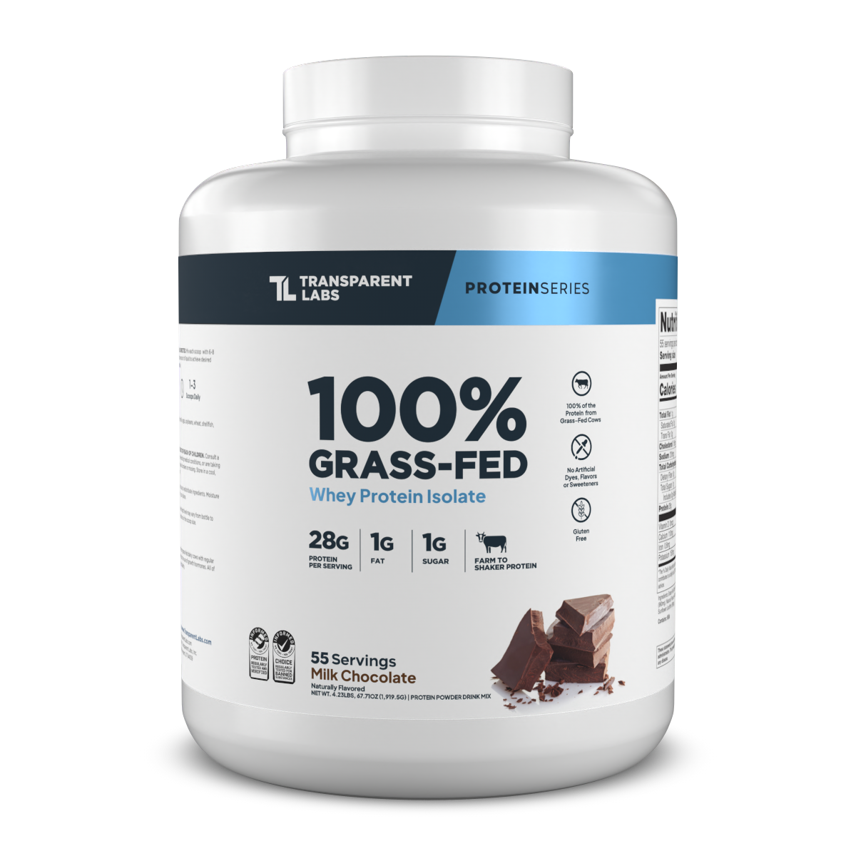Grass Fed Whey Protein Isolate Powder - 100% Pure, Unflavored, Low Carb & Lactose Free - Ideal for Post-Workout Recovery, Muscle Building & Keto Diet