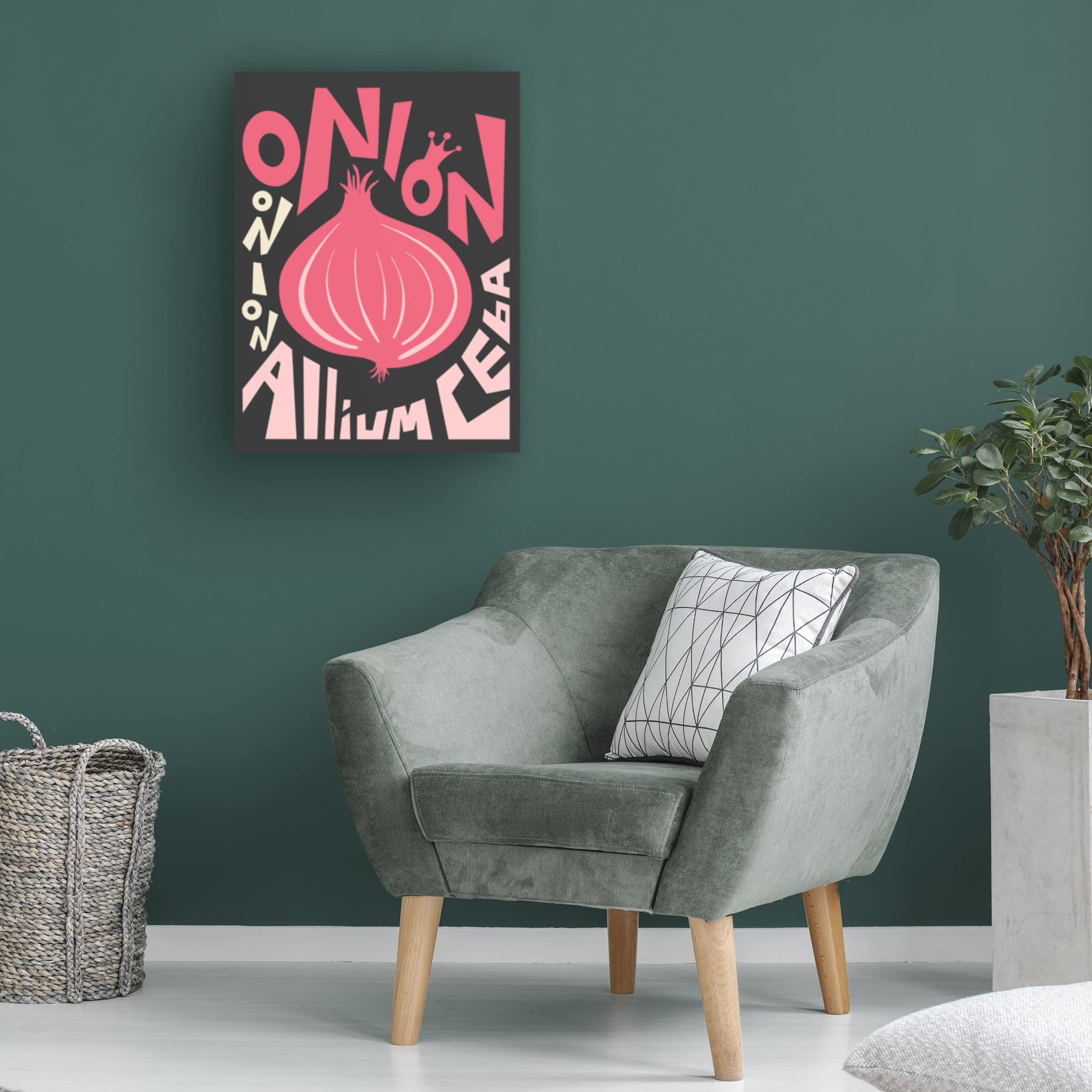 Trademark Fine Art 'Kitchen Onion' Canvas Wall Art Print by Ayse - Modern Home Decor for Kitchen, Dining Room & Farmhouse Style Interiors