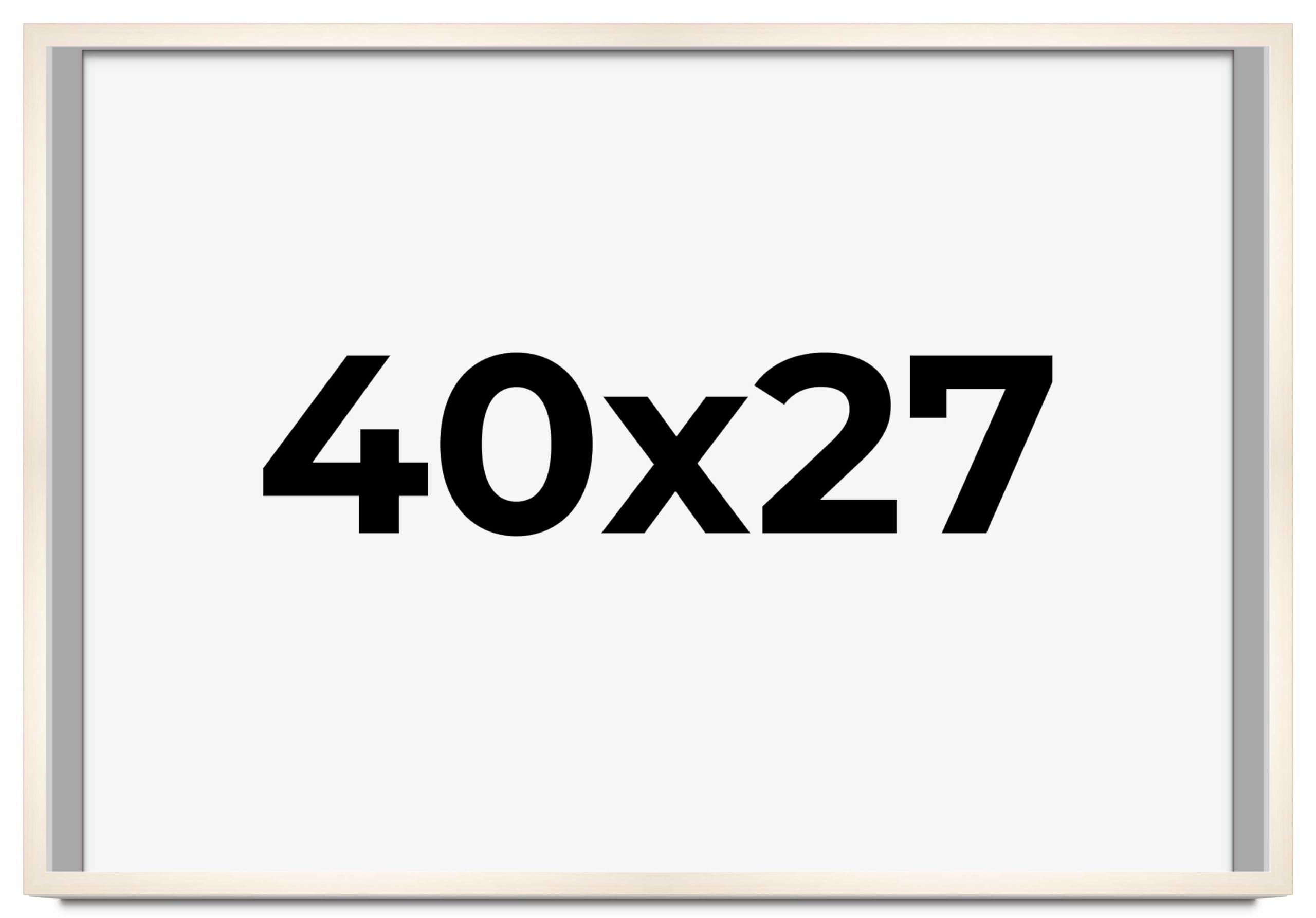 CountryArtHouse 40x27 Inch White Wash Solid Wood Picture Frame - 0.8125 Inch Moulding Width with UV Acrylic Plexiglass, Acid-Free Foam Board Backing & Hanging Hardware - Perfect for Wall Art, Family Photos, and Home Decor