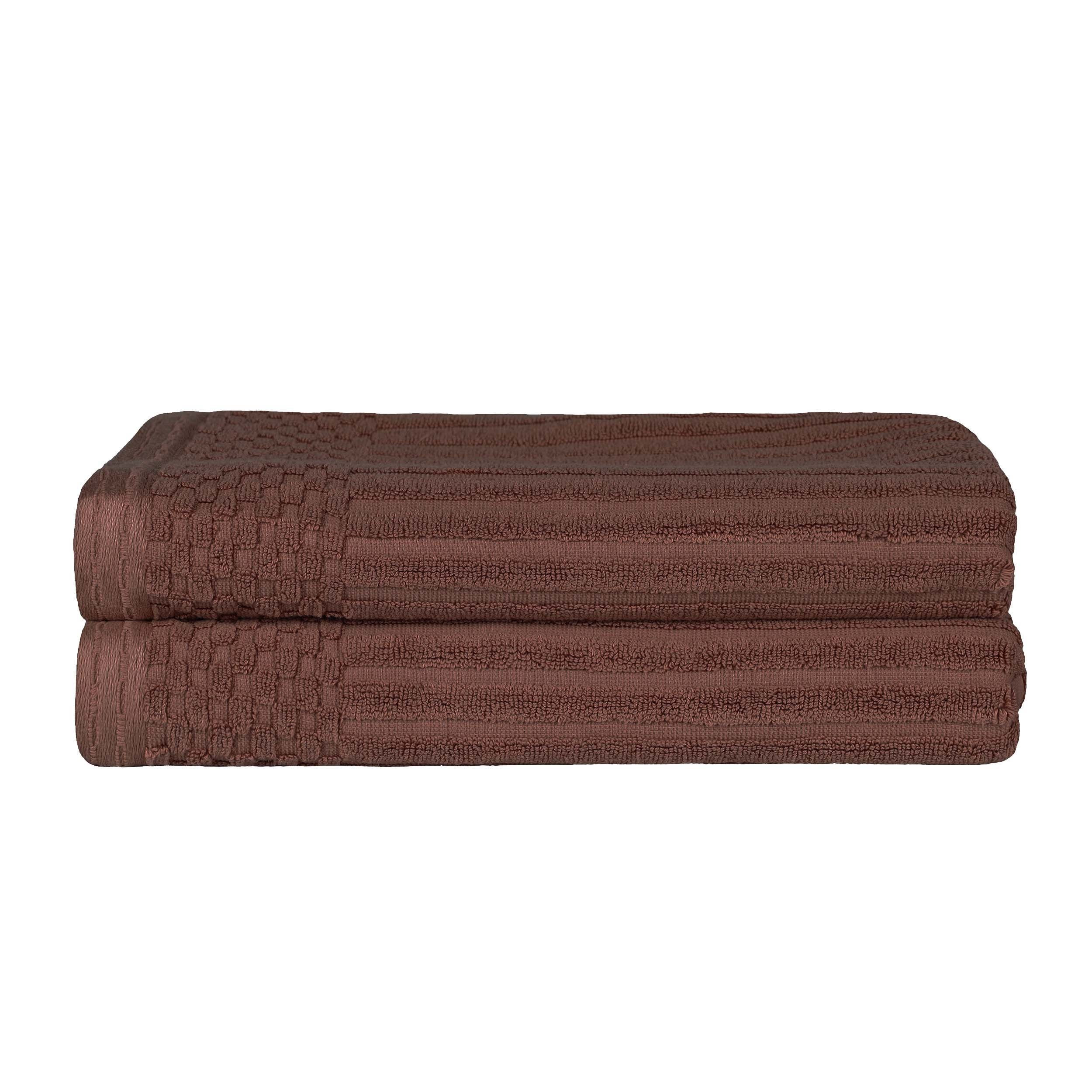 Premium Cotton Ribbed Textured Bath Towel Set - Ultra Absorbent 2-Piece Towel Collection for Spa, Bath & Luxury Home Use