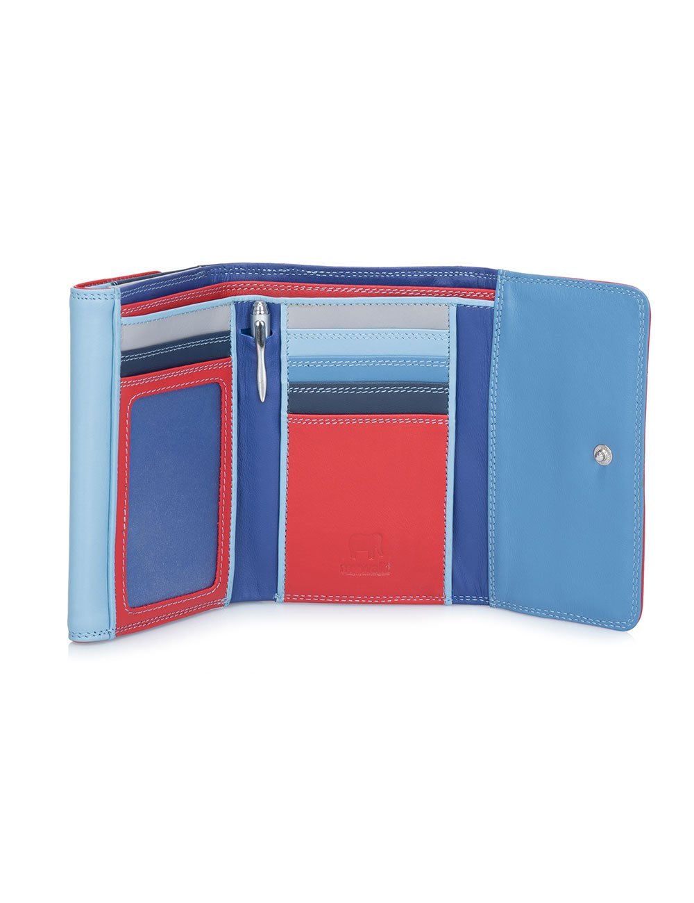 Premium Genuine Leather Double-Flap Wallet for Men & Women - 6 Card Slots, ID Window & Coin Pocket - Stylish Compact Purse for Everyday Carry, Travel & Business | Royal Color Luxury Accessory