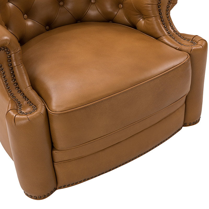 Alonso Classic Chesterfield Genuine Leather Swivel Chair - Premium Office Chair with Button Tufted Back & 360° Rotation - Perfect for Home Office, Study Room & Executive Workspace