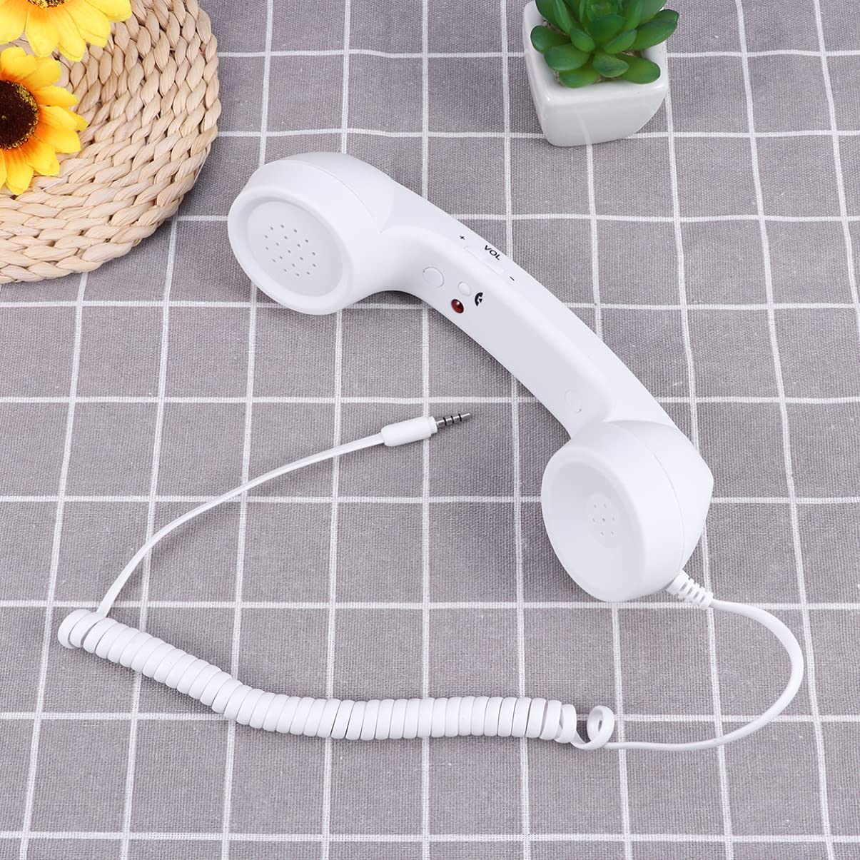 Vintage Retro Telephone Handset - 3.5mm Jack Antique Style Cell Phone Microphone Speaker with Adjustable Tone (Black) | Perfect for Smartphones, Landlines, TikTok Videos & Retro Themed Parties