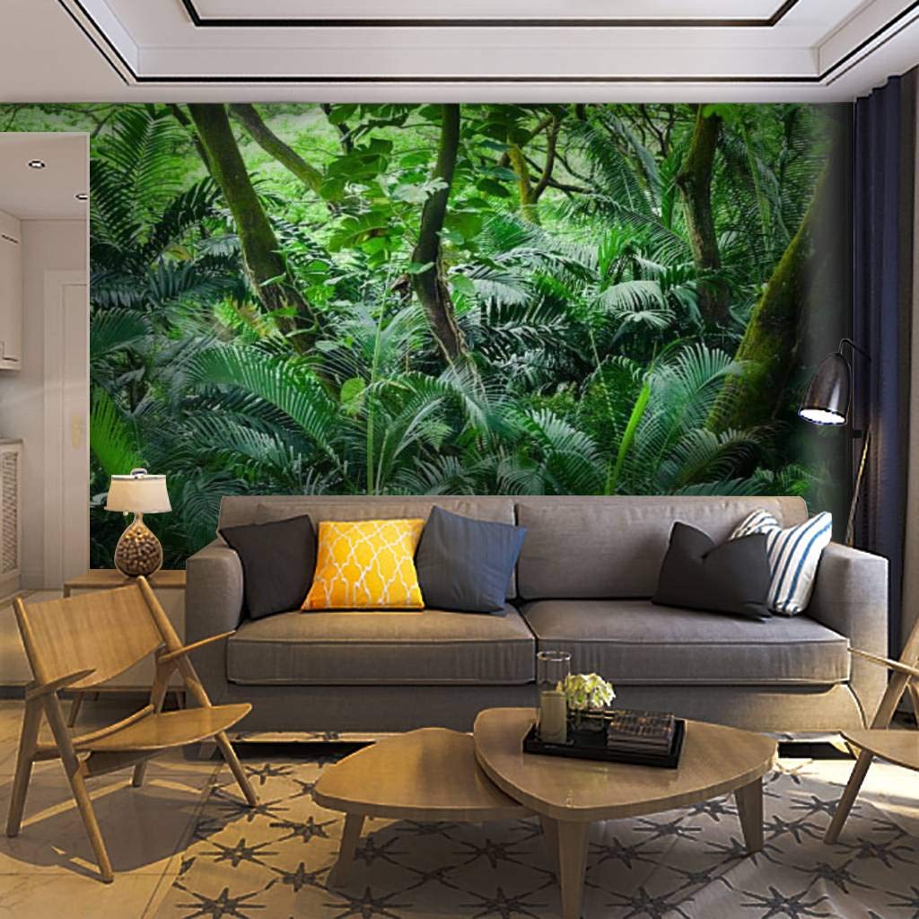 Tropical Rainforest Wall Mural - Self-Adhesive Removable Peel & Stick Wallpaper Decor for Living Room, Bedroom - Nature-Themed Home Craft Decal & Wall Sticker - Perfect for Home Office & Nursery Decor