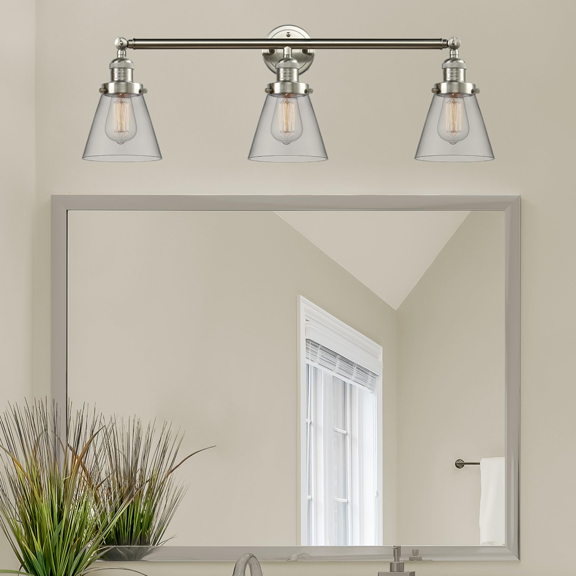 Innovations 205-PC-S-G62 3-Light Adjustable Bathroom Vanity Light Fixture in Polished Chrome - Perfect for Modern Bathroom, Powder Room & Spa Lighting Decor