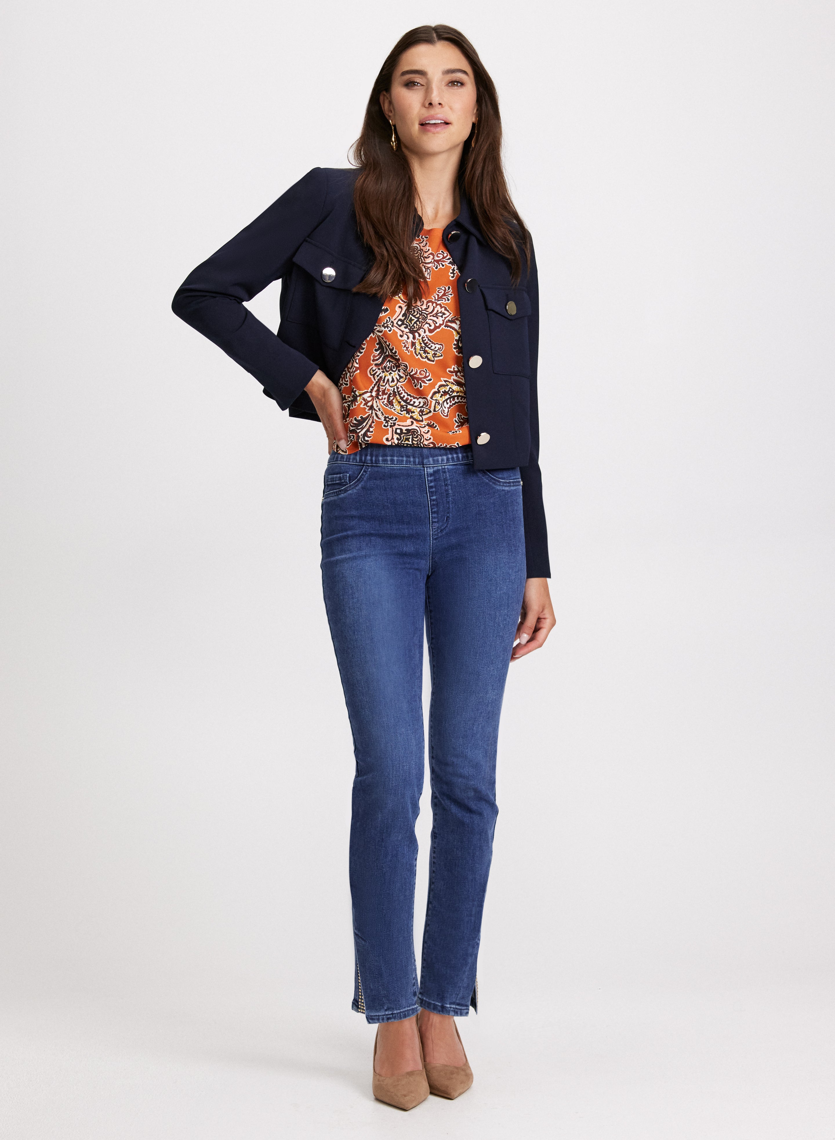 Women's Cropped Twill Jacket - Lightweight Casual Blazer for Spring & Fall | Perfect for Office Wear, Date Nights & Outdoor Activities