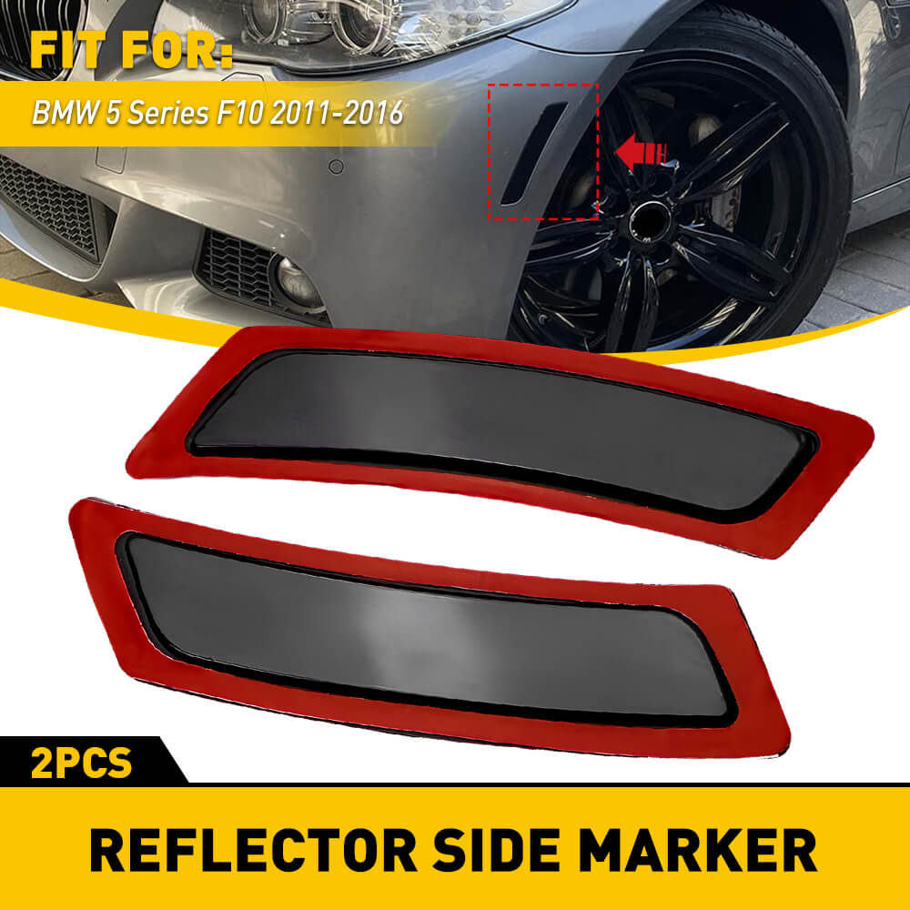2011-2016 BMW 5 Series F10 Front Bumper Reflector Side Marker Lights - Amber LED Safety Lights for Enhanced Night Visibility | Perfect for Street Driving, Car Shows & Custom Upgrades