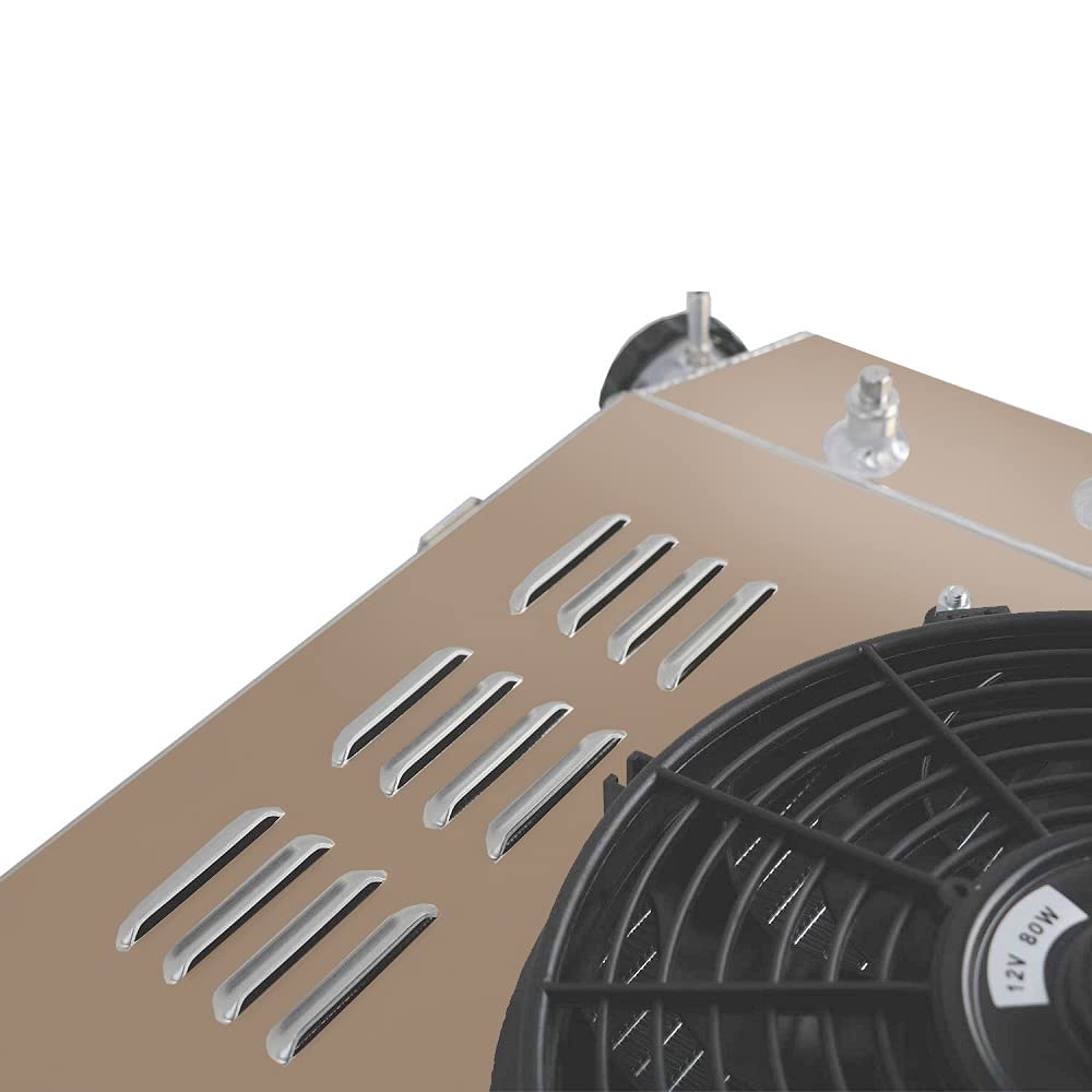 ECMRAD 4-Row Aluminum Radiator with Dual 12