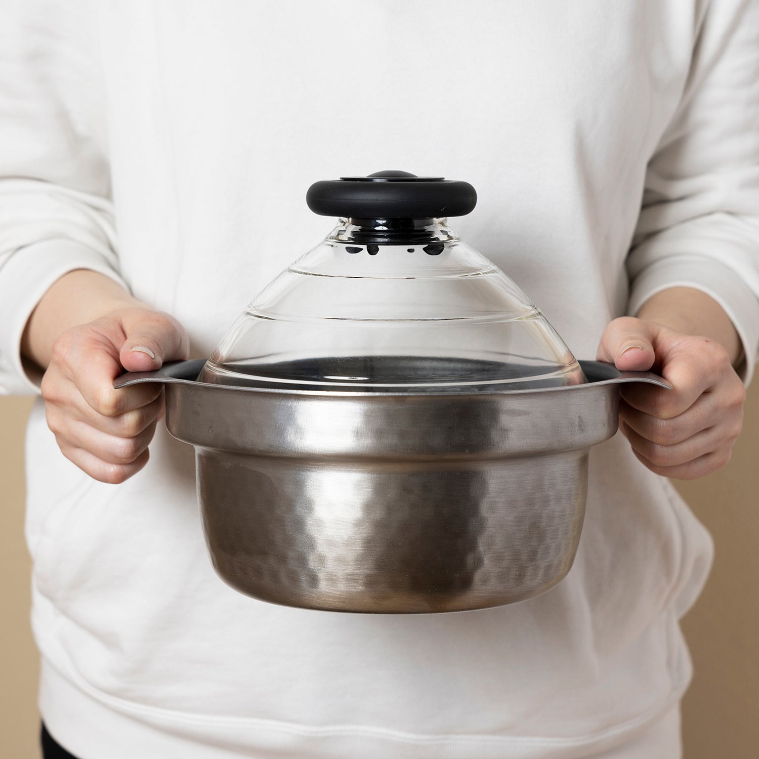 Hario Induction Rice Cooker with Glass Lid - 3L Capacity, Stainless Steel Pot, Perfect for Cooking Rice, Stews & Soups - Ideal for Home Kitchens & Small Families