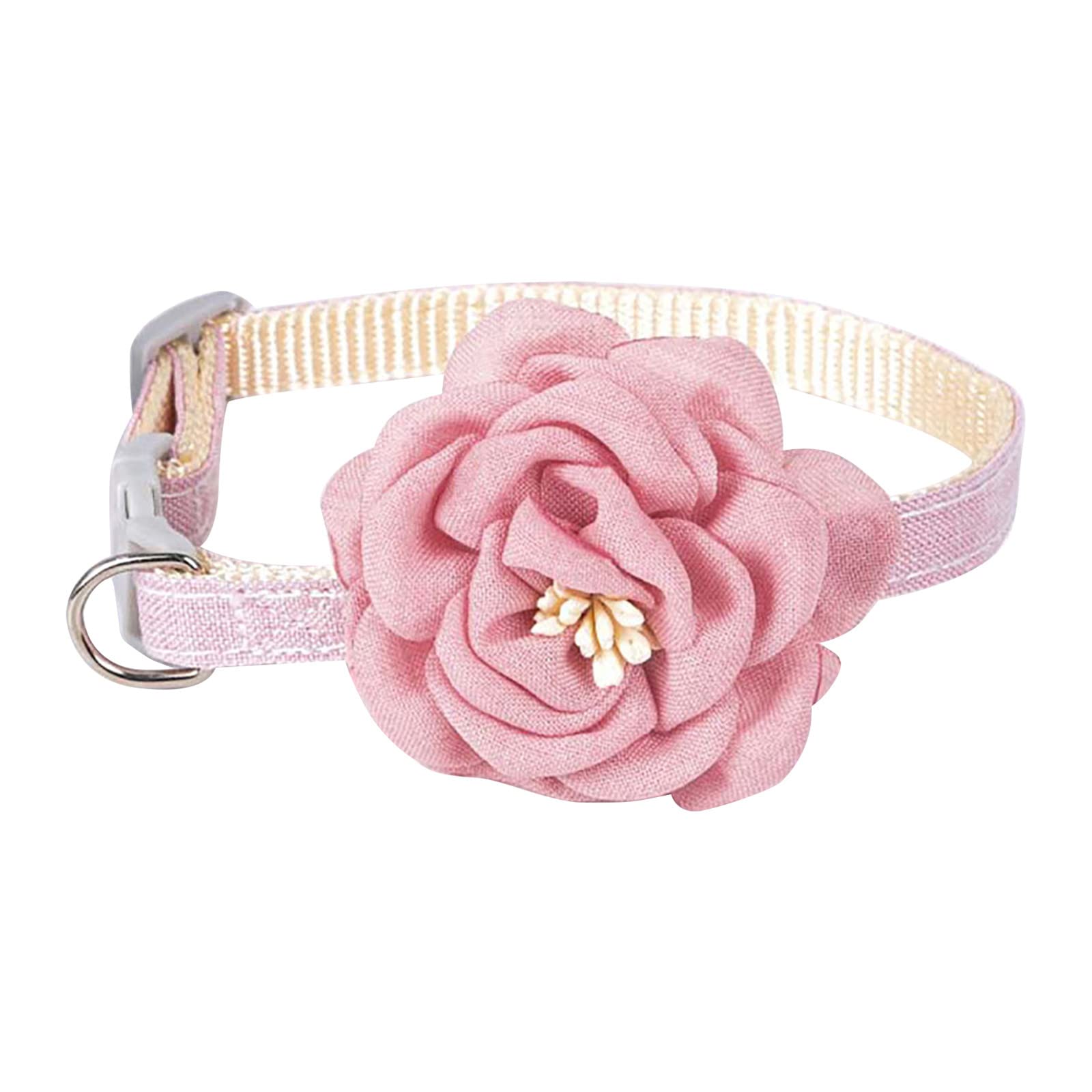BDYJY Cat Collar with Bell - Cute Gentleman Style Camellia Pet Collar for Small Cats & Dogs - Leopard Print Bow Collar (Pink, One Size) - Perfect for Daily Walks, Grooming & Photo Shoots