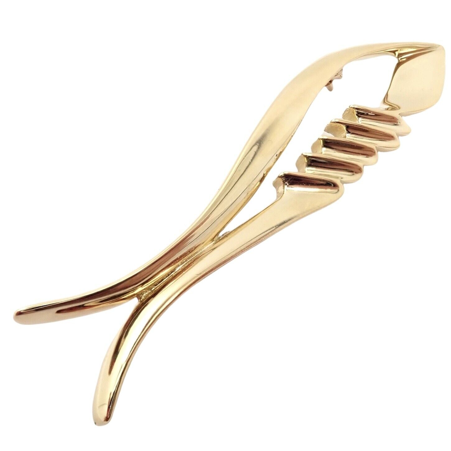 Authentic Vintage Tiffany & Co 18k Yellow Gold Picasso Fish Brooch Pin 1983 - Rare Collectible Jewelry for Special Occasions & Gift Giving