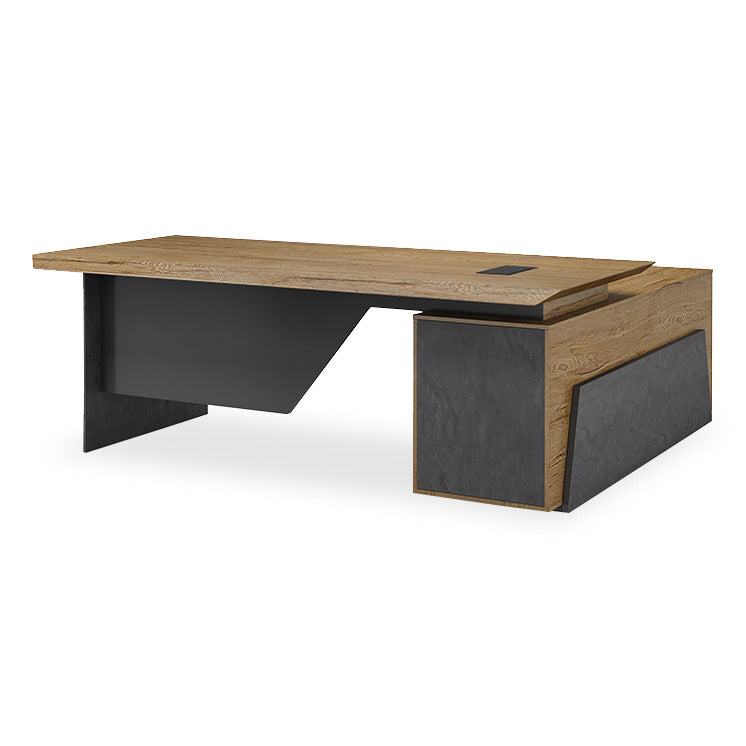 HAMLIN Executive Office Desk with Left Return - 2.2M Tobacco Finish - Modern L-Shaped Workstation for Home Office & Business Use