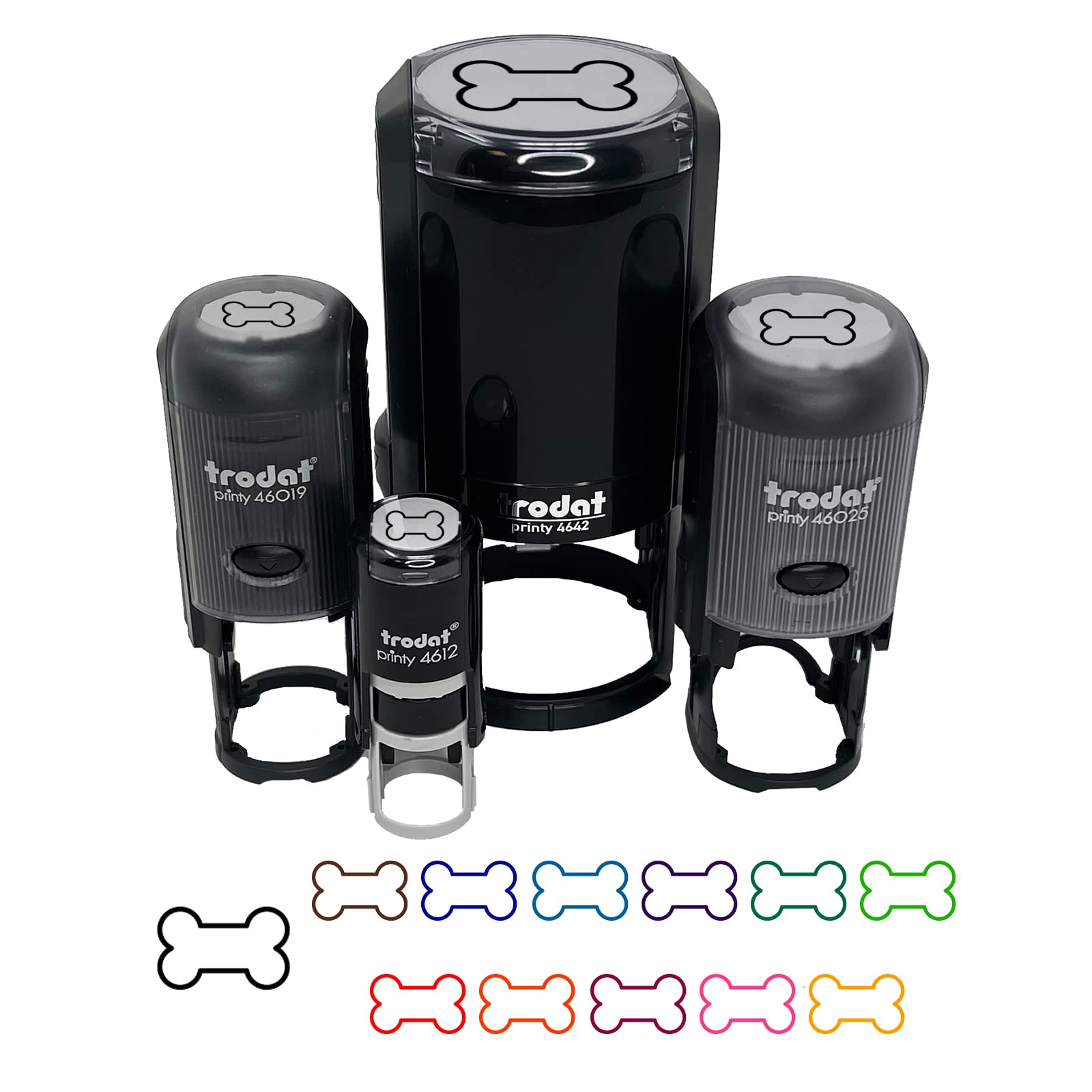1 Inch Medium Dog Bone Outline Self-Inking Rubber Stamp - Black Ink Stamper for Crafting, Planners, DIY Projects & Scrapbooking - Perfect for Pet Lovers, Dog-Themed Parties & Gift Wrapping