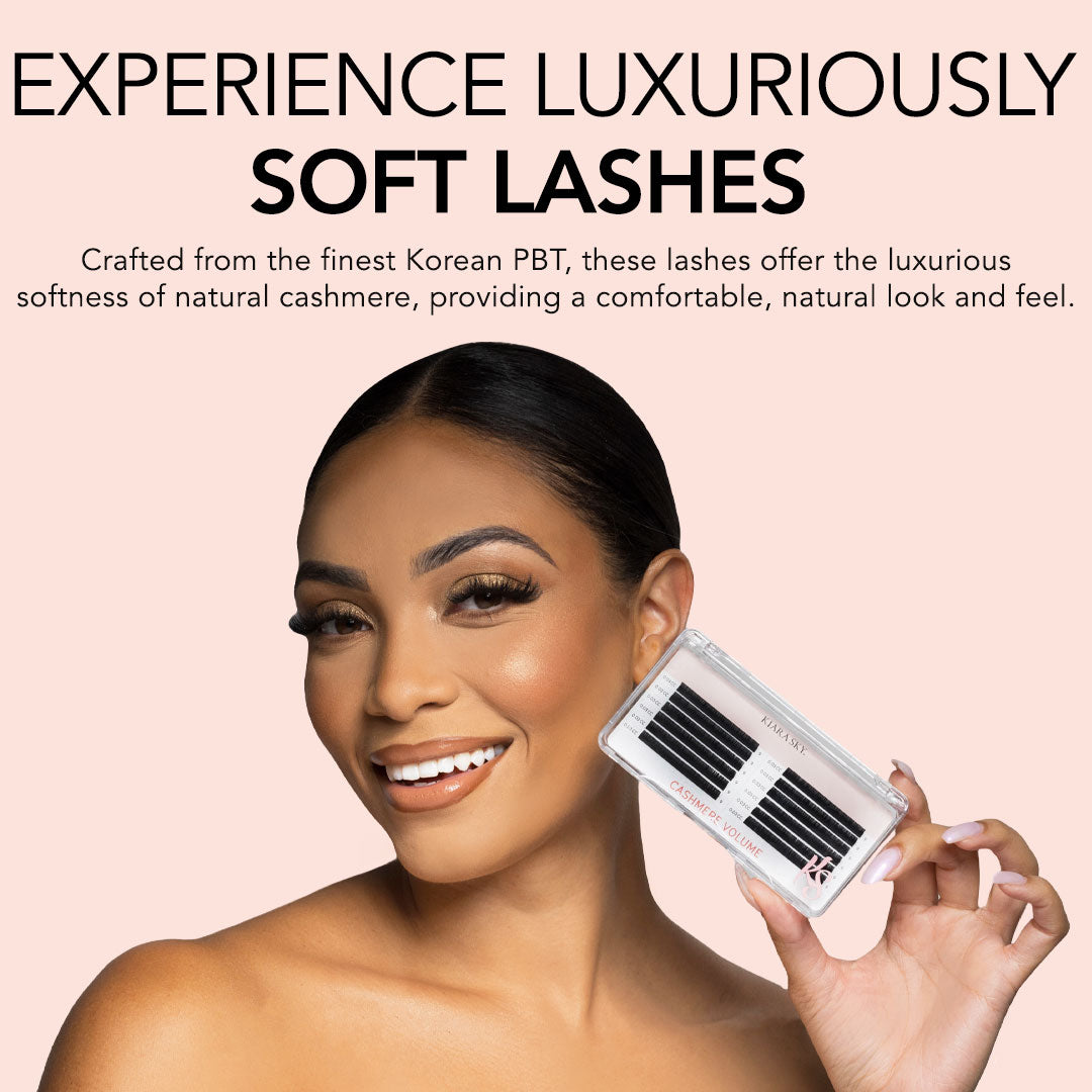 Premium 100% Cashmere False Eyelashes - Natural & Fluffy Volume Lashes for Dramatic Eye Look - Perfect for Parties, Weddings, and Special Occasions