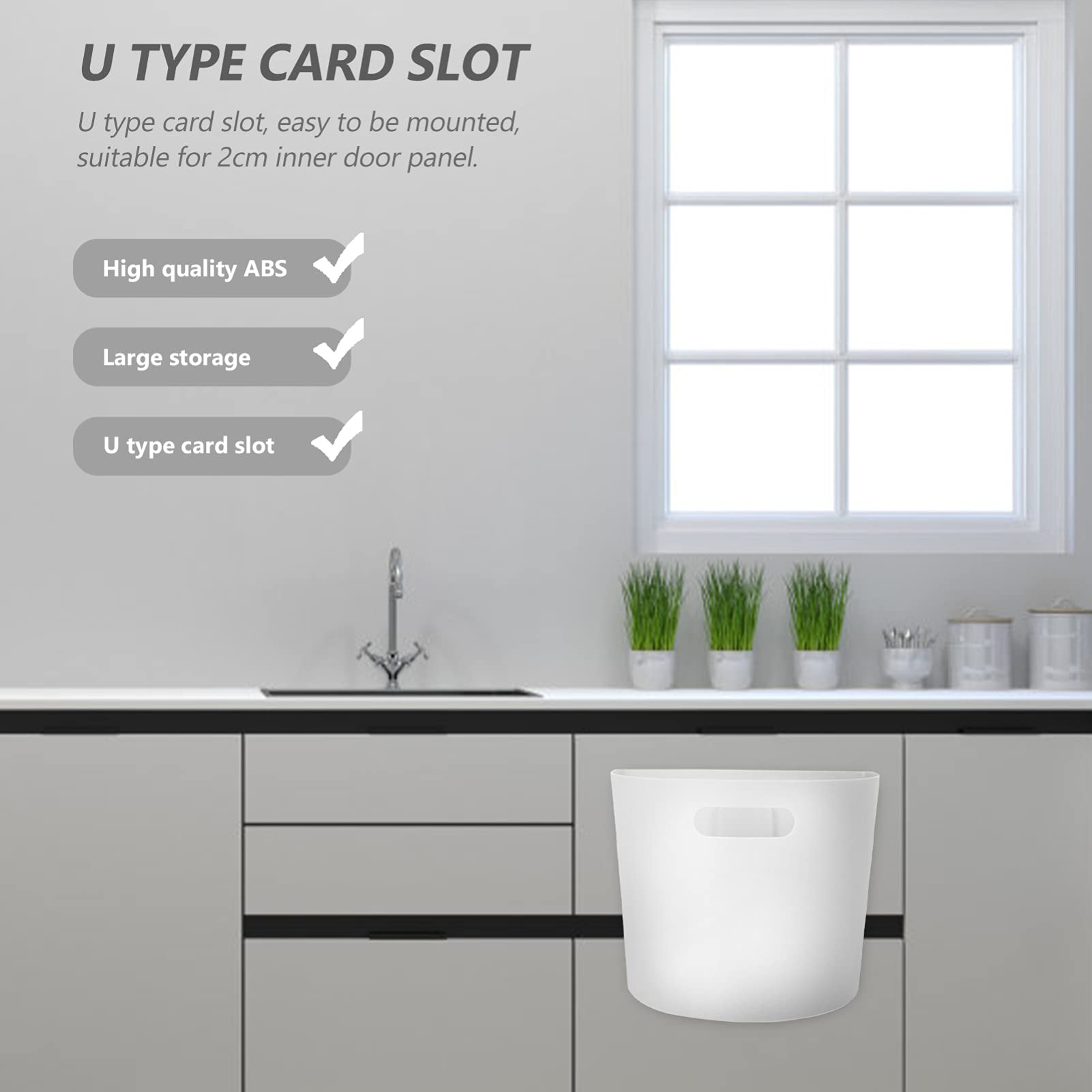 Cabilock 1pc Wall-Mounted Collapsible Trash Can - White Hanging Kitchen Waste Basket Cabinet Door Garbage Bin for Office, Bathroom & Small Spaces - Space Saving Solution for Under Sink & Compact Areas