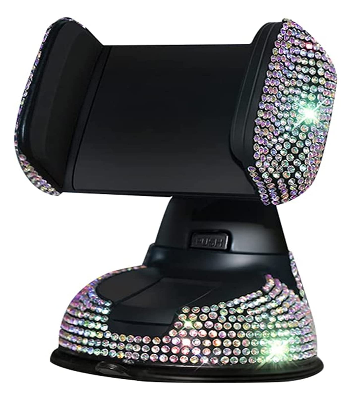 HXR Crystal Rhinestone Car Phone Holder - Diamond-Studded Rotating Suction Cup Phone Mount for Dashboard - Universal Smartphone Stand for iPhone, Samsung, Google Pixel - Perfect for Driving, Navigation & Hands-Free Calls