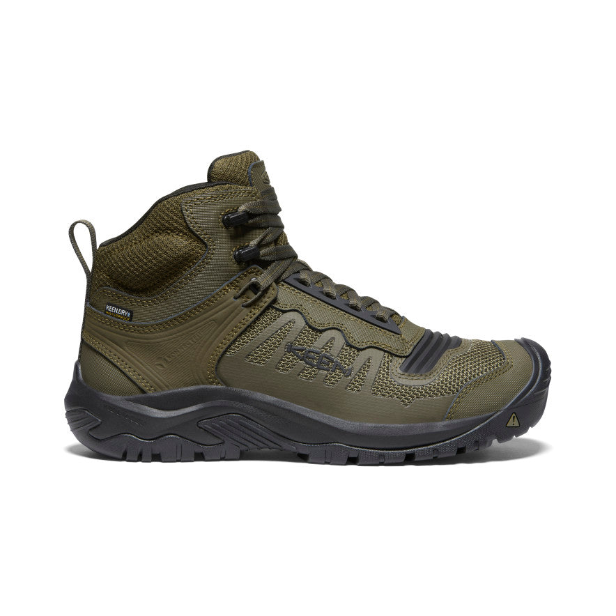 Men's Reno Waterproof Mid Soft Toe Work Boots - Dark Olive/Black - Durable & Comfortable for Construction, Hiking & Outdoor Work