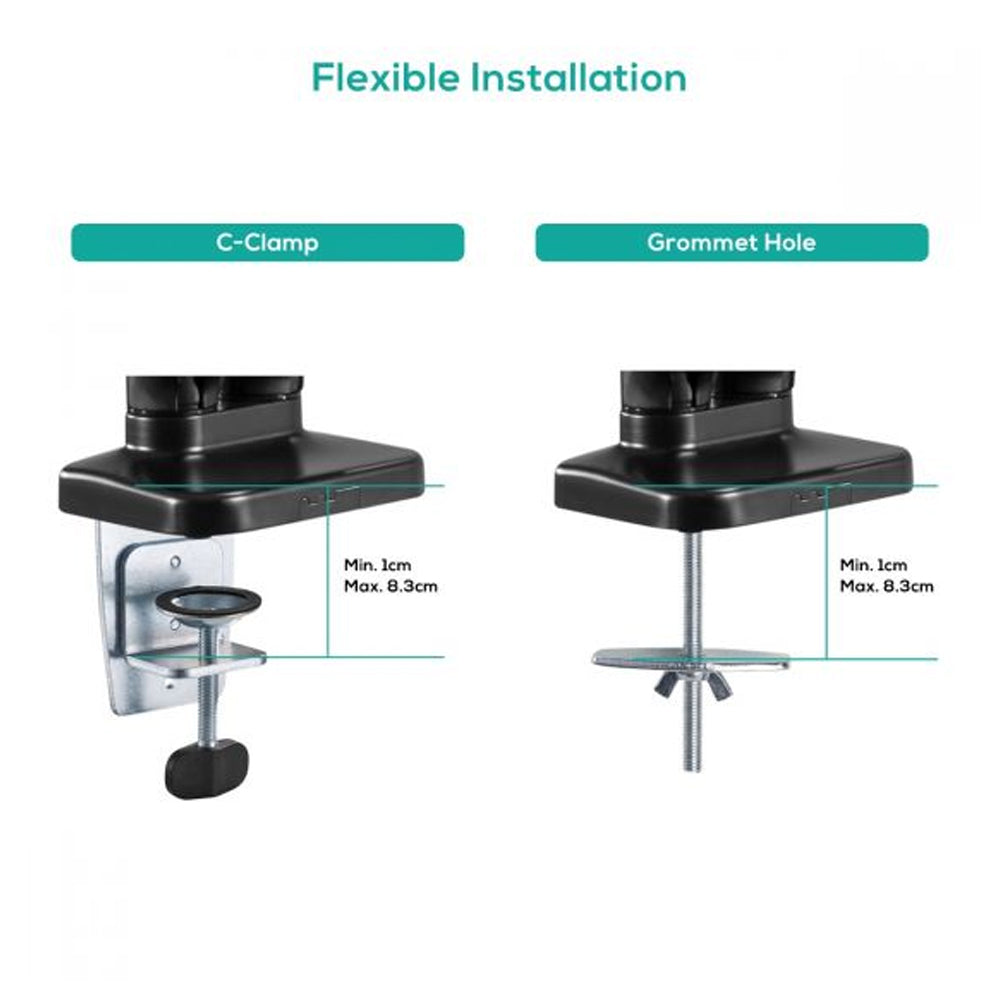 Activiva 17-32 Inch Dual Monitor Gas Spring Mount Stand with Steel Arm - Perfect for Home Office, Gaming Setup & Workspace Ergonomics