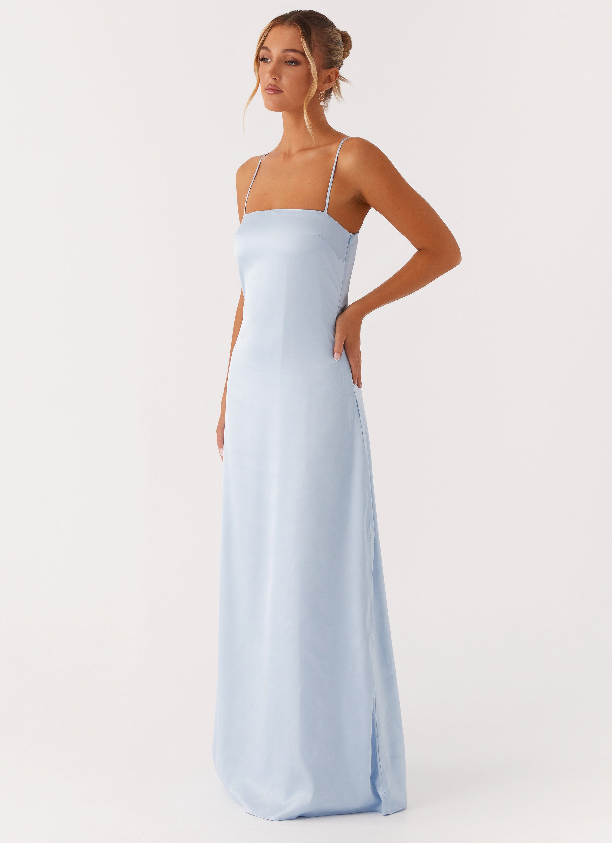 Aster Bloom Maxi Dress - Flowy Long Summer Dress for Women in Blue | Perfect for Beach Vacations, Weddings & Casual Outings