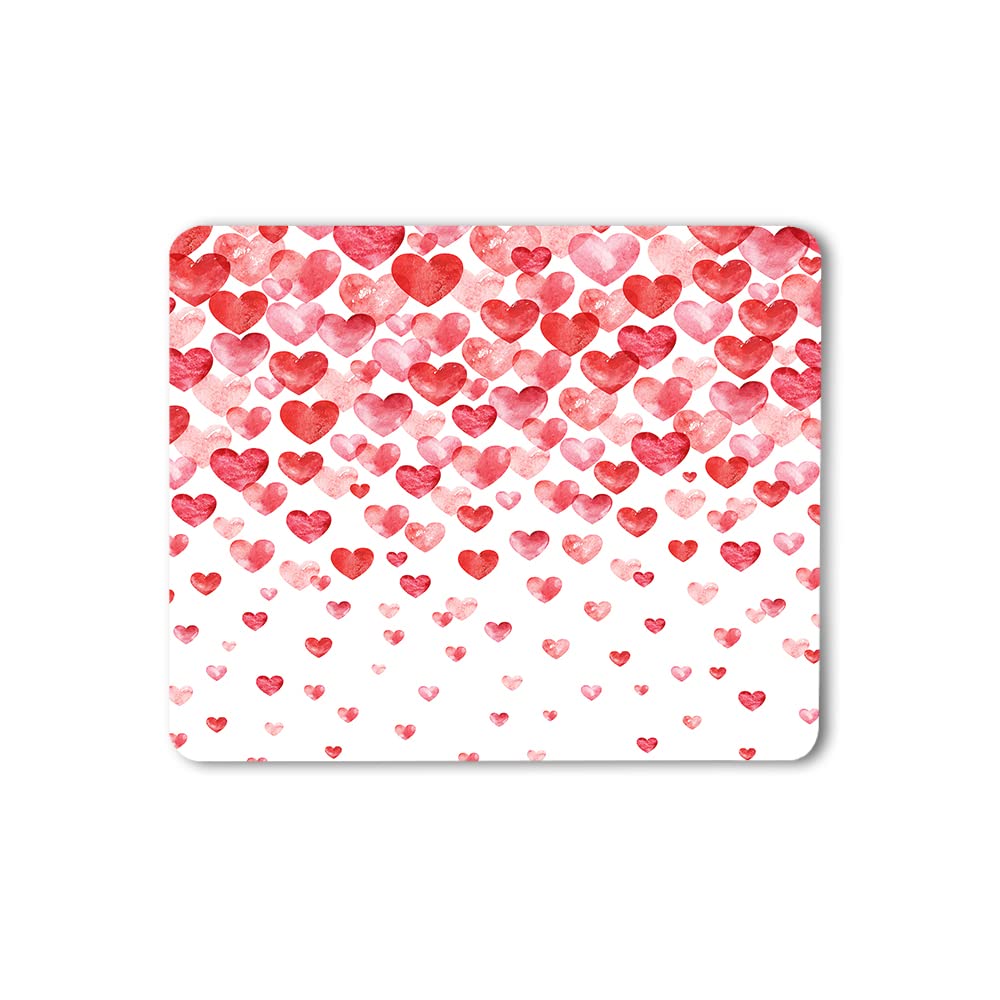 WONDERTIFY Hearts Mouse Pad - Non-Slip Rubber Base Gaming Mouse Mat for Valentines Day, Office & Home (Pink/Red, 9.5x7.9 Inches) - Perfect Gift for Gamers & Romantic Decor
