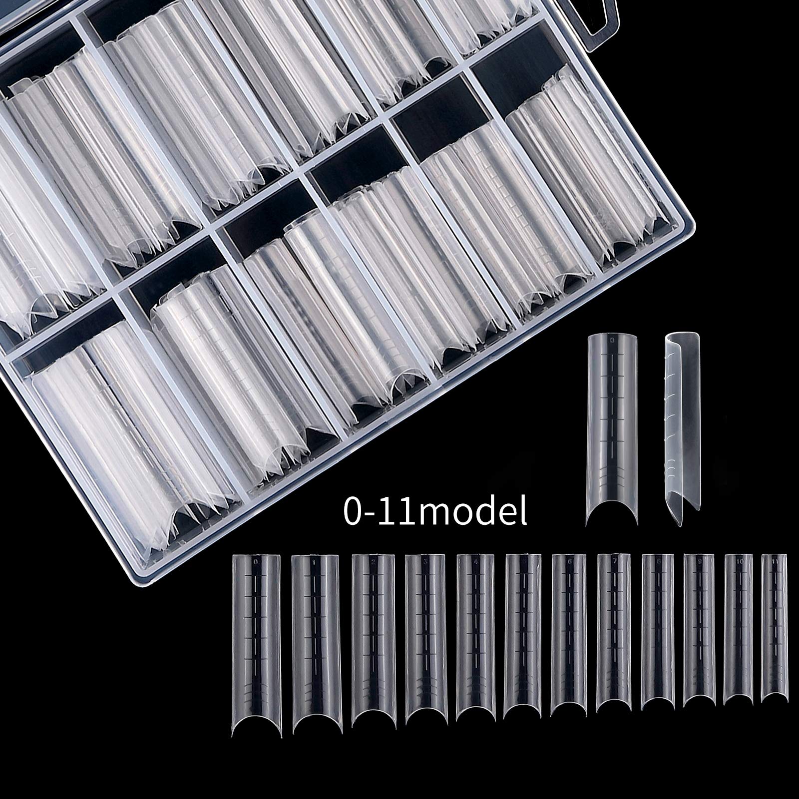 Kalolary 120PCS Clear Gel Nail Forms - Full Cover Dual System with C Curve for Nail Extensions | DIY Manicure & Nail Art Tools for Salon & Home Use