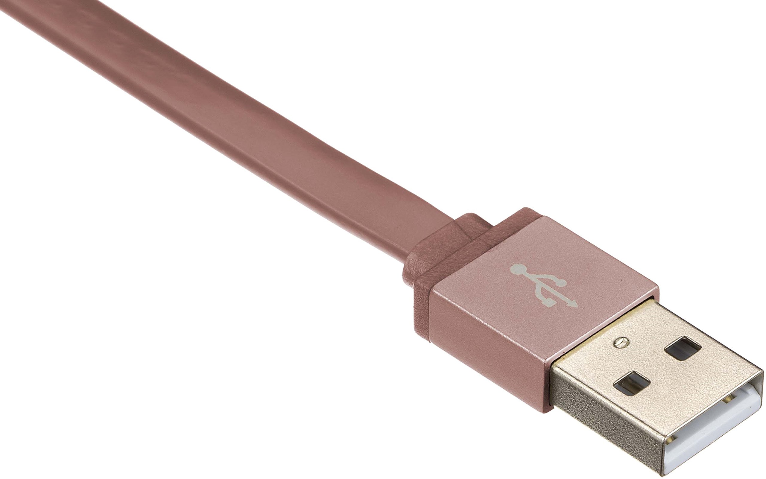 MFi Certified Rose Gold Lightning Cable - Premium Fast Charging & Data Sync for iPhone, iPad - Durable Flat Tangle-Free Design for Home, Office & Travel Use