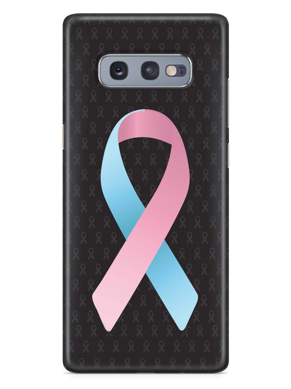 Inspired Cases - Samsung Galaxy S10e Case - 3D Textured Protective Phone Cover with Light Pink & Blue Awareness Ribbon - Slim Shockproof Design - Perfect for Work, Travel & Everyday Use