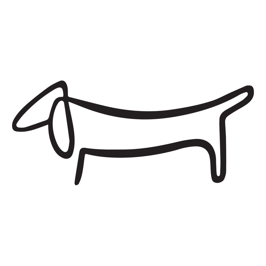 Premium Waterproof Vinyl Decal Stickers (Set of 2) - Dachshund Dog Pet Design in Black for Laptop, Phone, Helmet, Car Window, Bumper, Mug, Cup, Door & Wall Decoration | Cute Home & Office Decor, Gift Idea for Dog Lovers