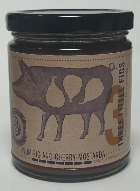 Three Little Figs Plum, Fig & Cherry Mostarda - Sweet & Tangy Fruit Spread for Cheese Boards, Charcuterie & Gourmet Gifts | Perfect for Entertaining & Holiday Gatherings