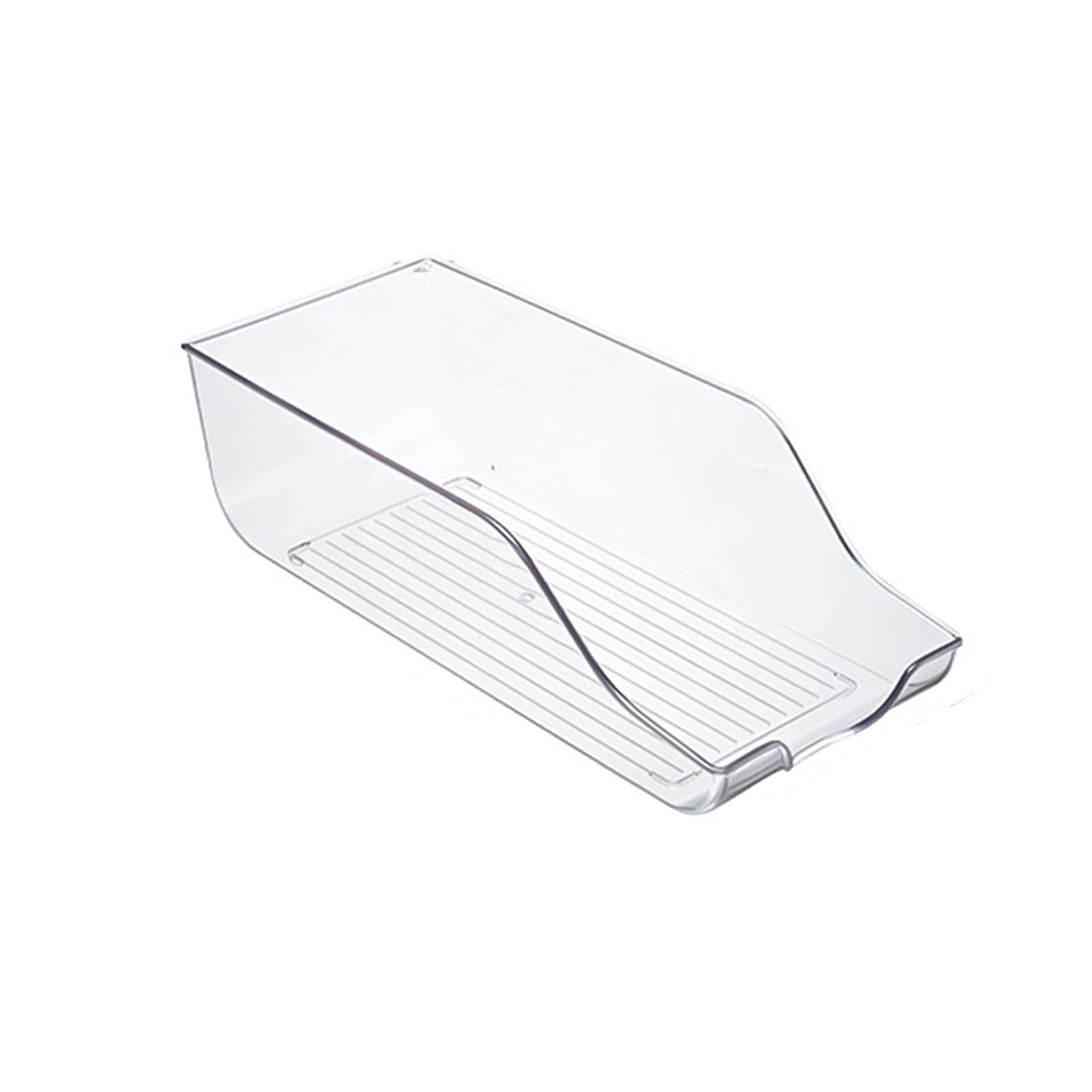 Stackable Clear Plastic Refrigerator Storage Bins with Handles - Organize Vegetables, Fruits, Jars, Snacks, Pasta & Eggs in Kitchen Pantry, Fridge or Freezer - Space Saving Food Storage Containers for Home Organization